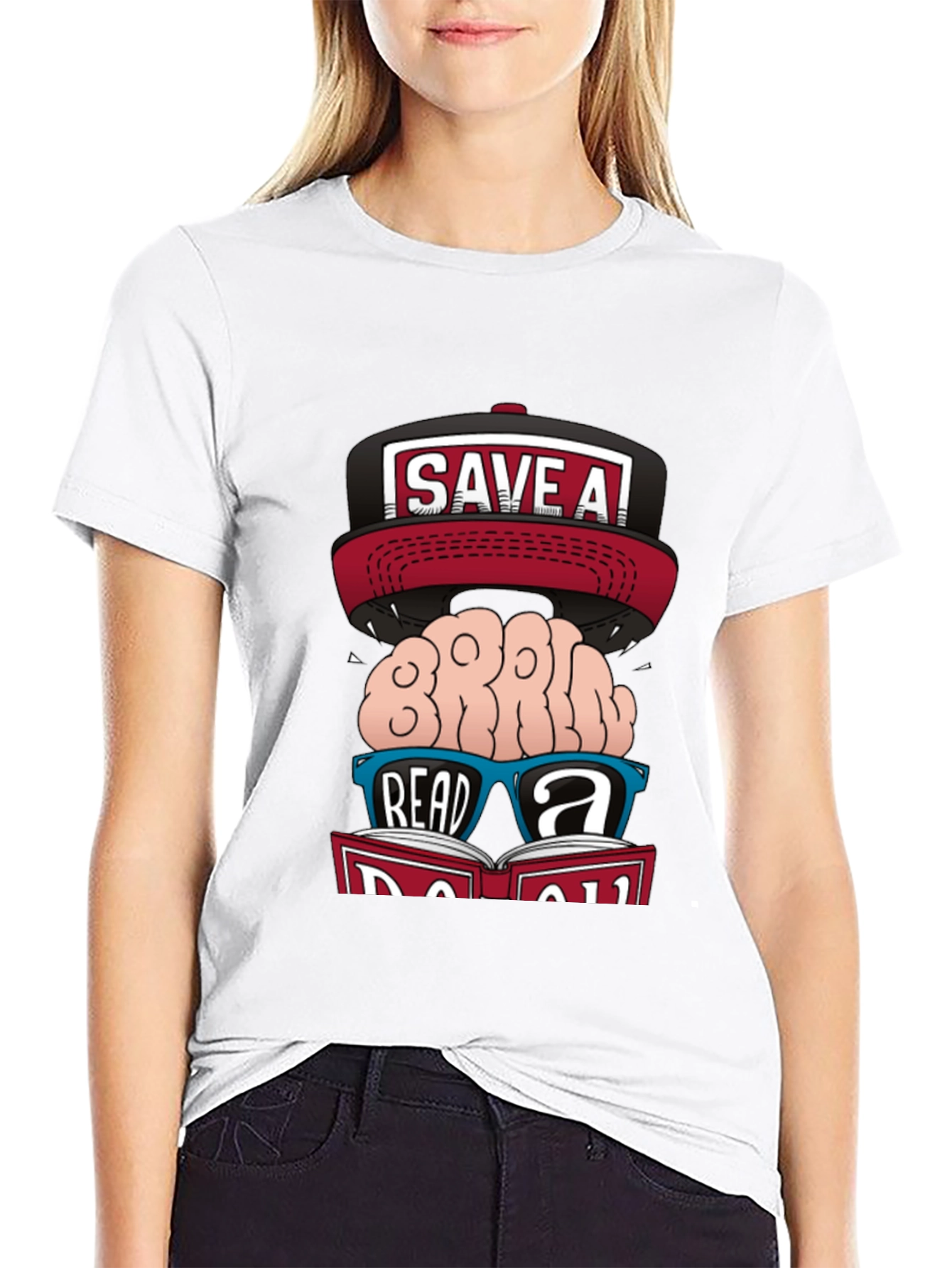 Save a Brain Read a Book Graphic Tee