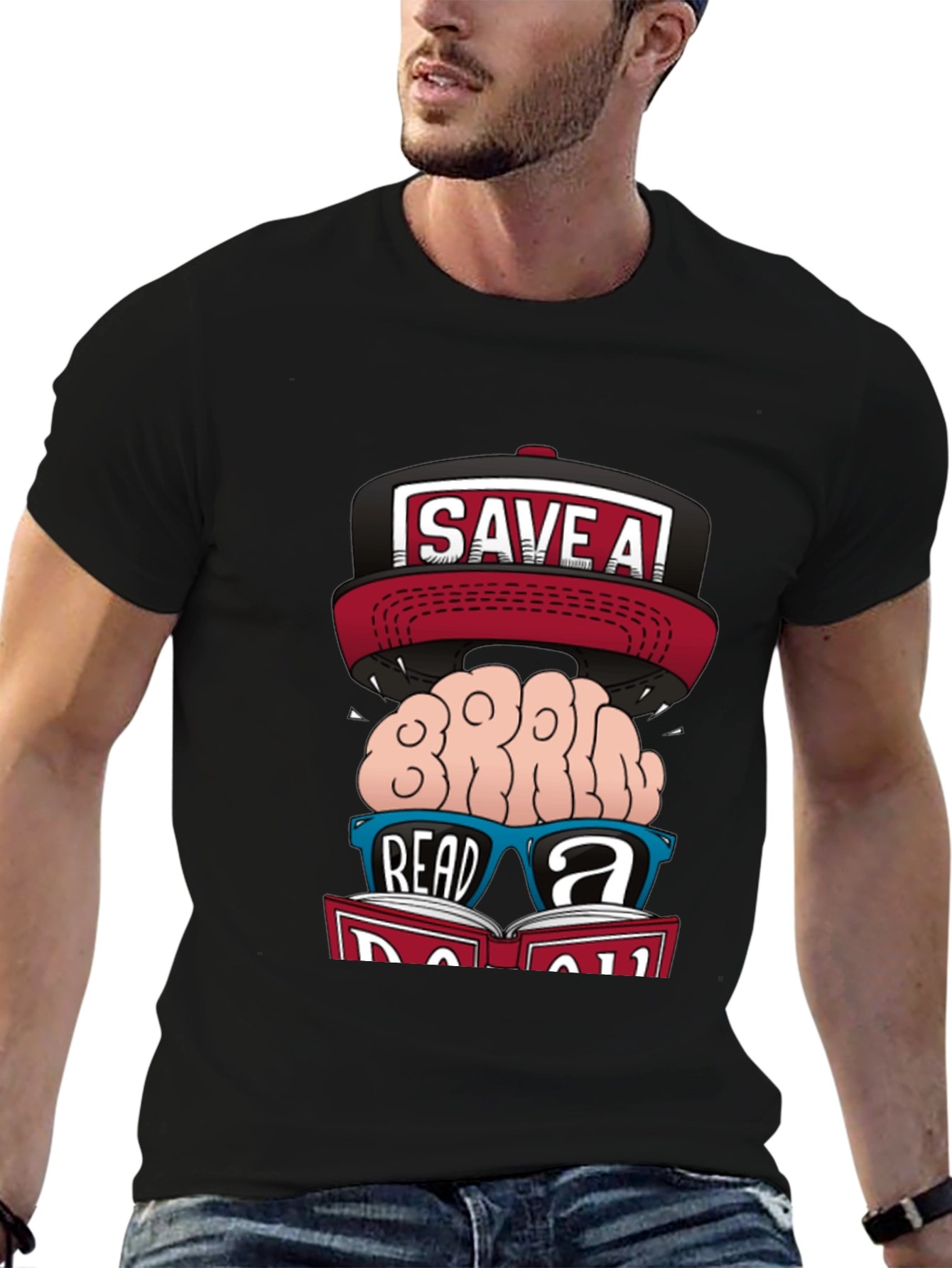 Save a Brain Read a Book Graphic Tee