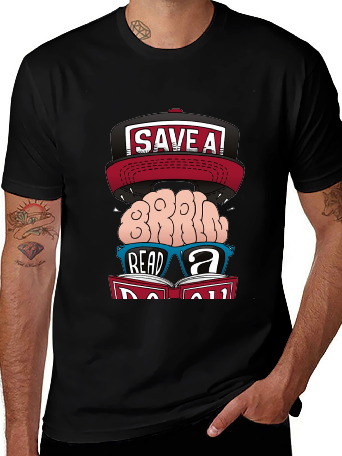 Save a Brain Read a Book Graphic Tee