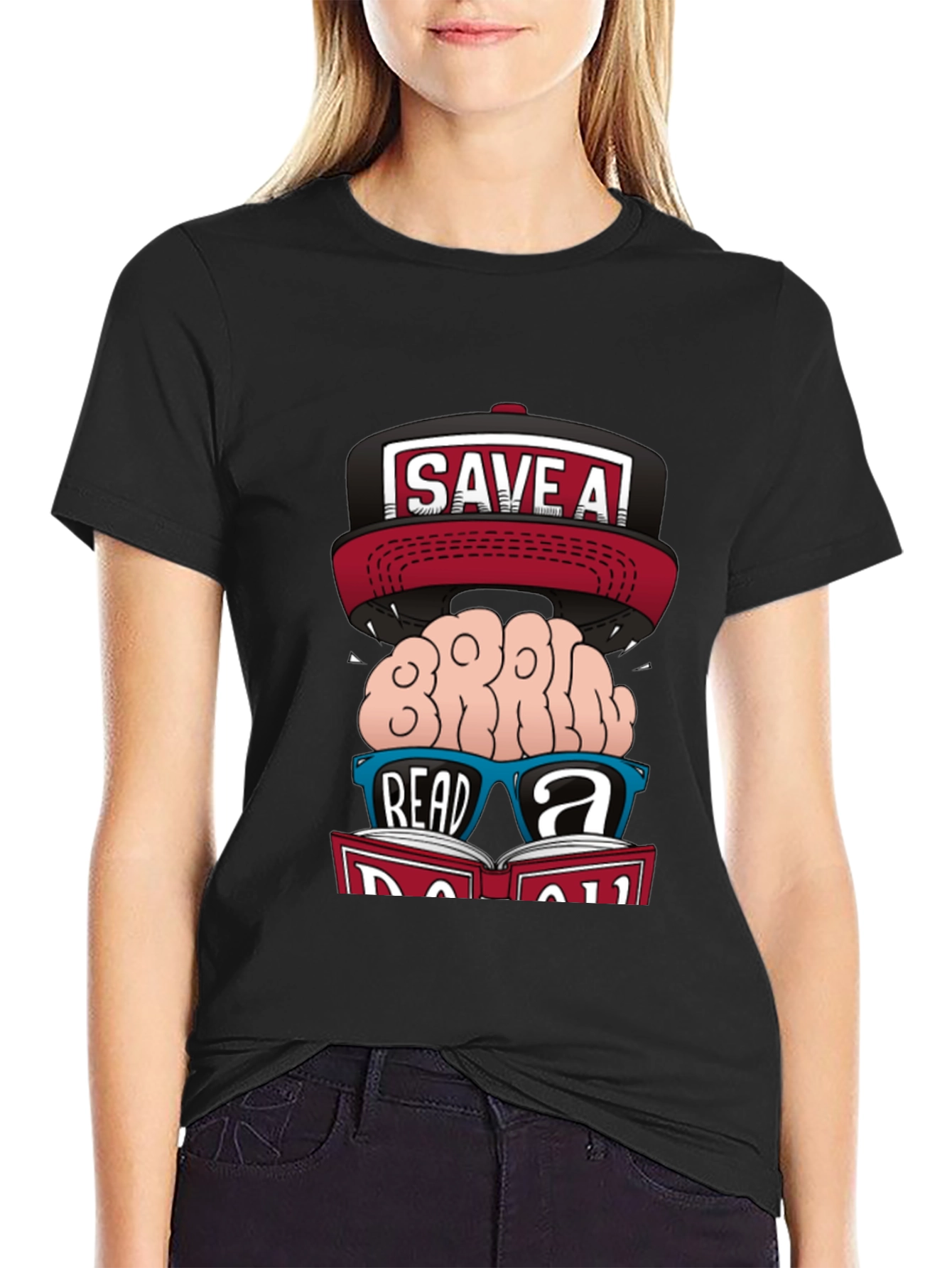 Save a Brain Read a Book Graphic Tee