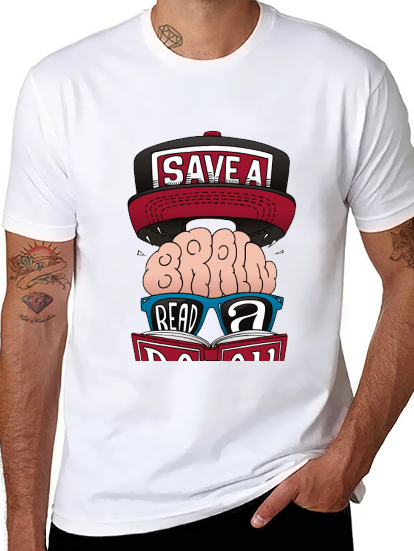 Save a Brain Read a Book Graphic Tee