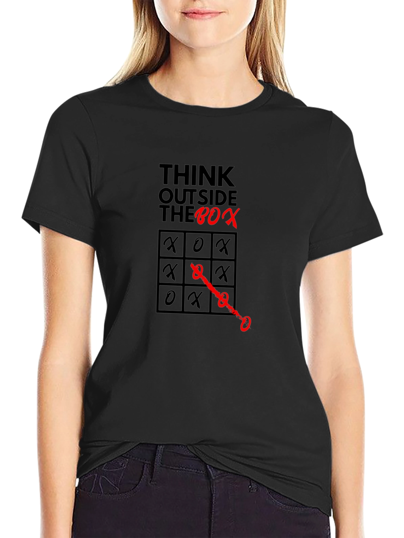 Think Outside the Box Graphic Tee - Black