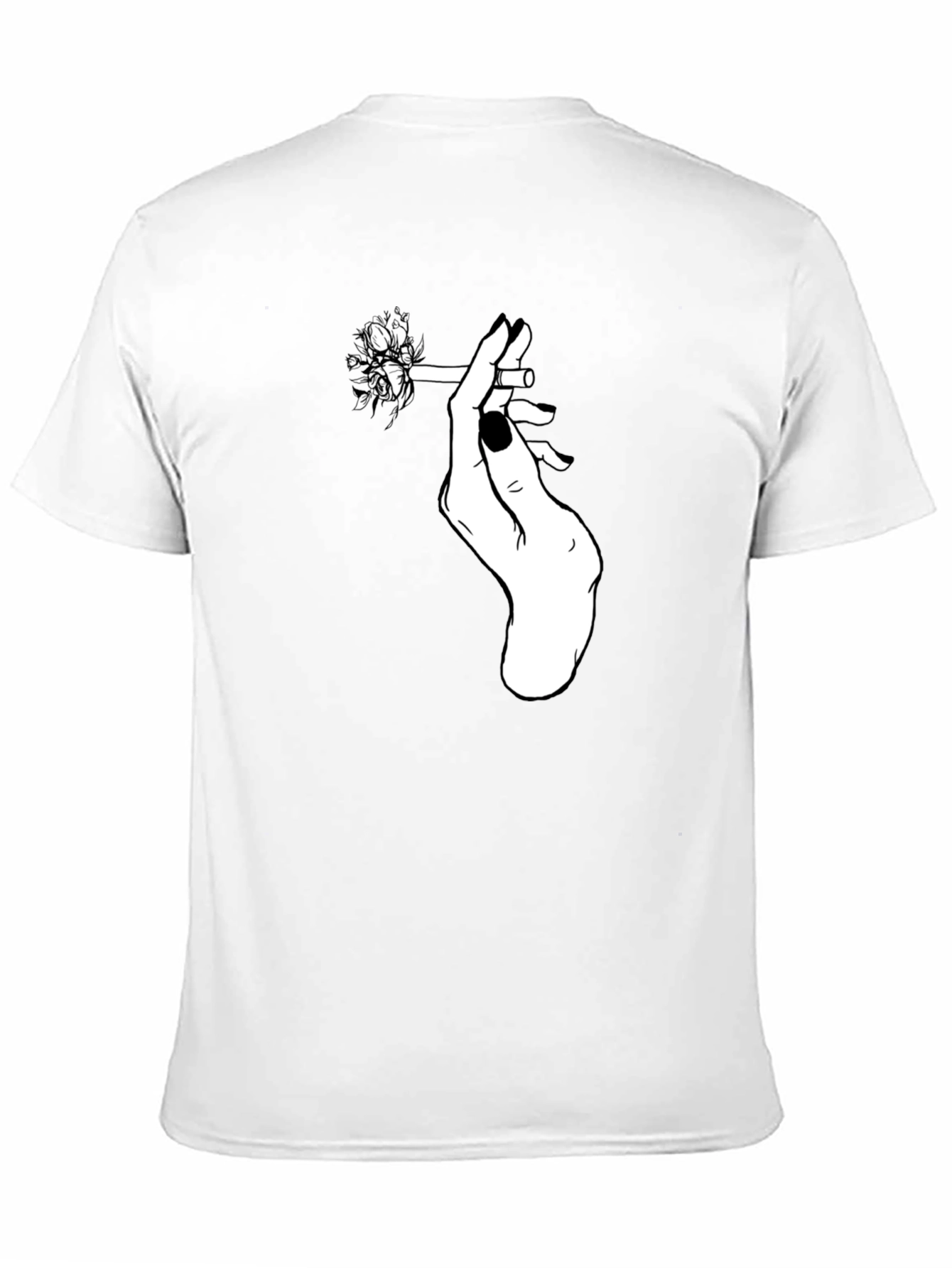 Floral Cigarette Graphic Tee - Black