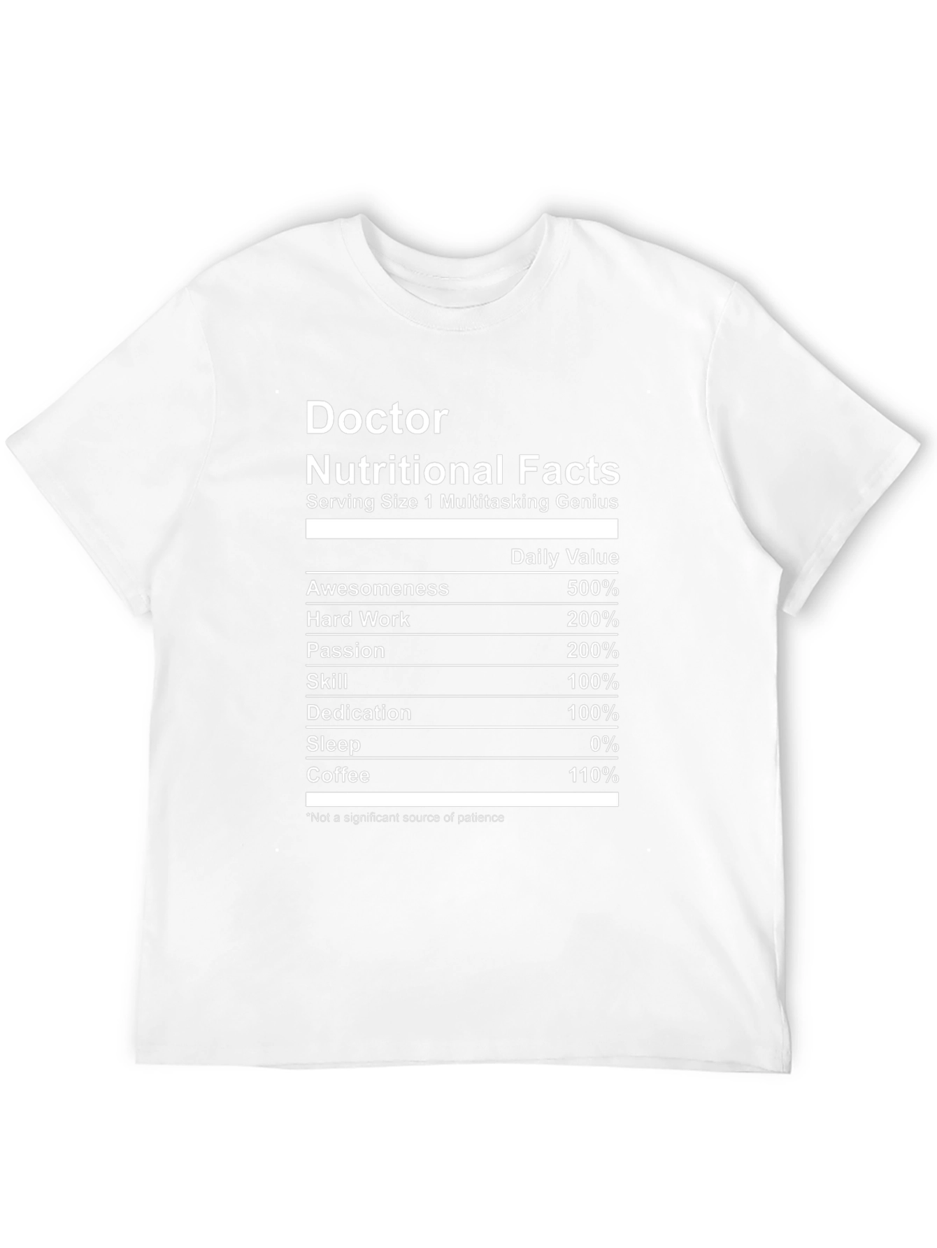 Doctor Nutritional Facts Black T-Shirt