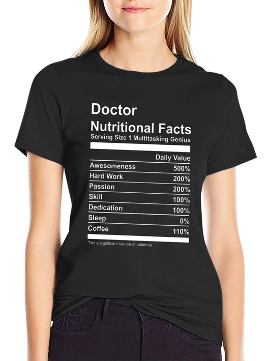 Doctor Nutritional Facts Black T-Shirt
