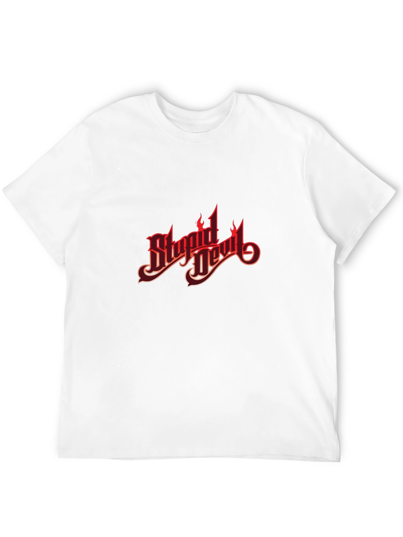Stupid Devil Graphic Print Black T-Shirt