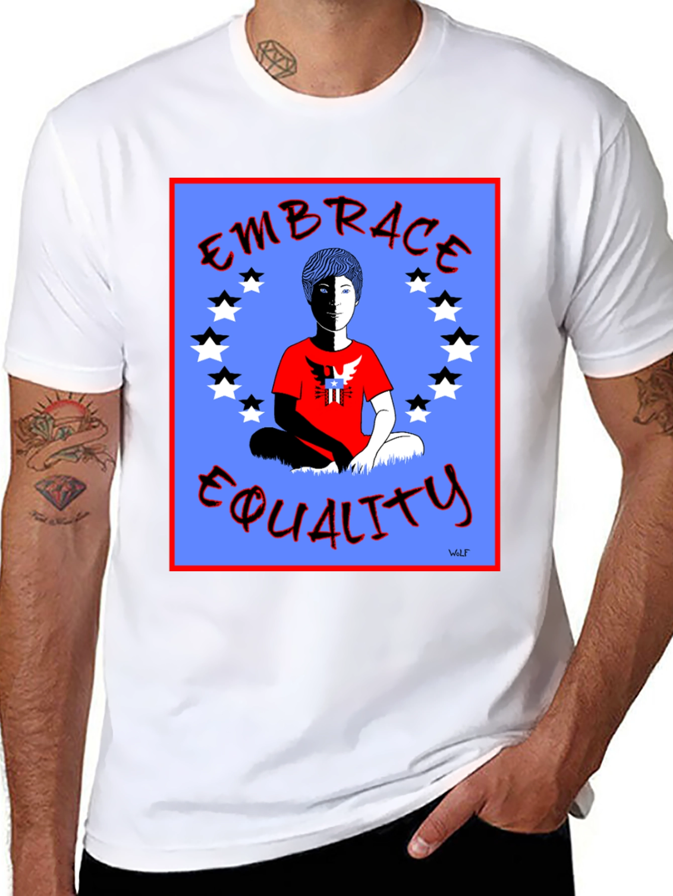 Embrace Equality Graphic Print Black T-Shirt
