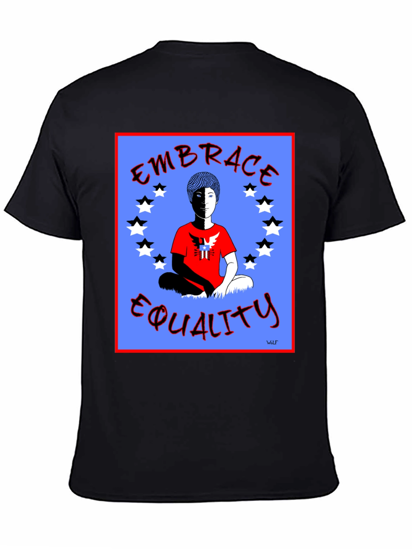 Embrace Equality Graphic Print Black T-Shirt