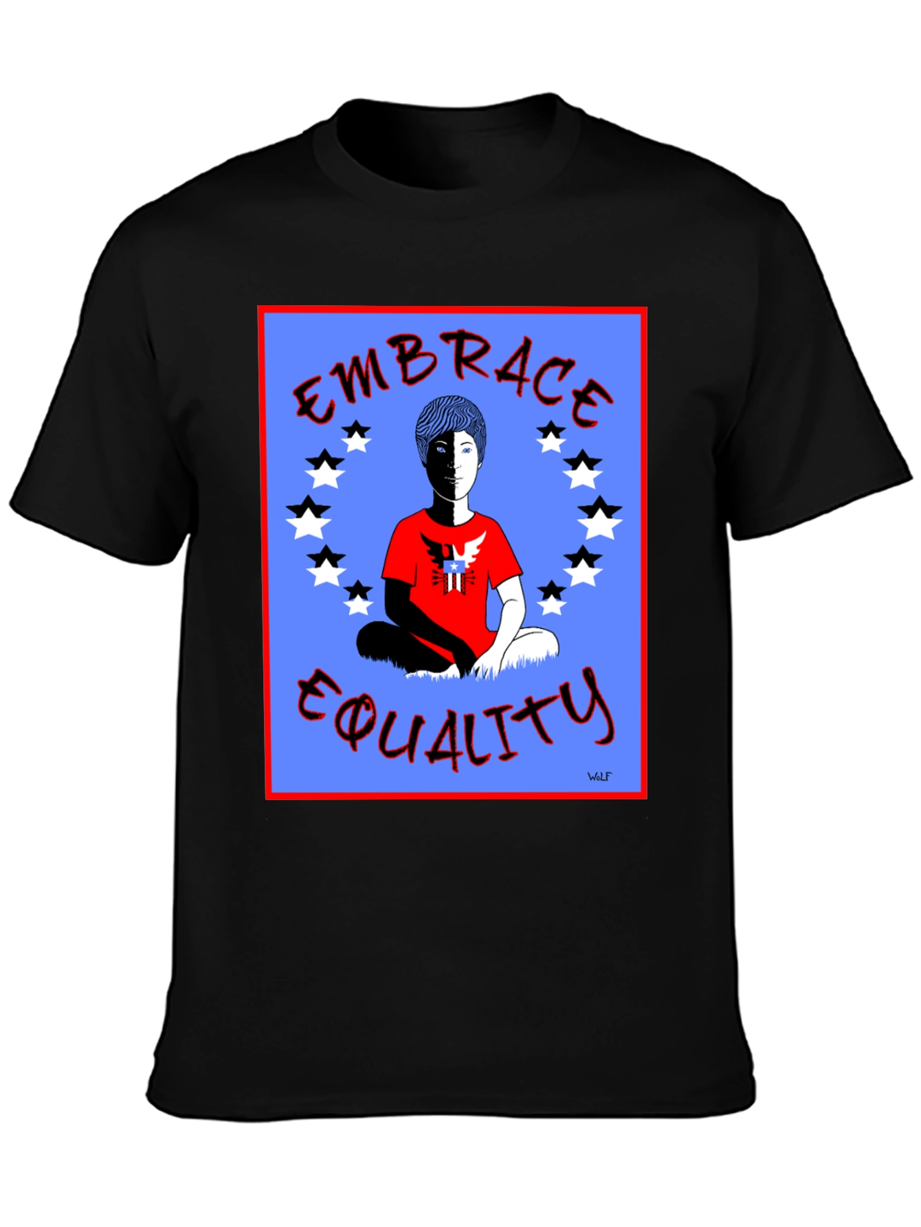 Embrace Equality Graphic Print Black T-Shirt