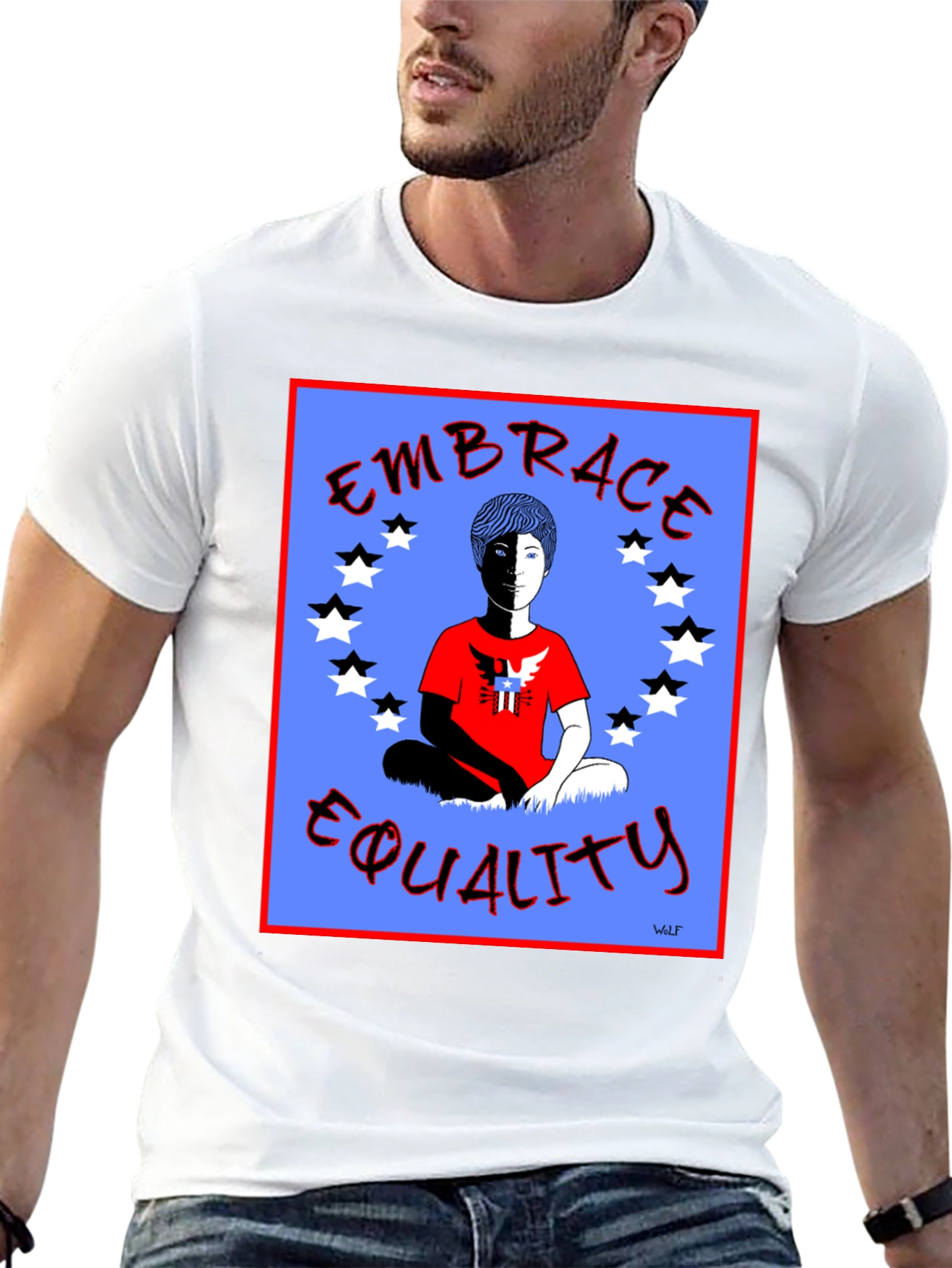Embrace Equality Graphic Print Black T-Shirt