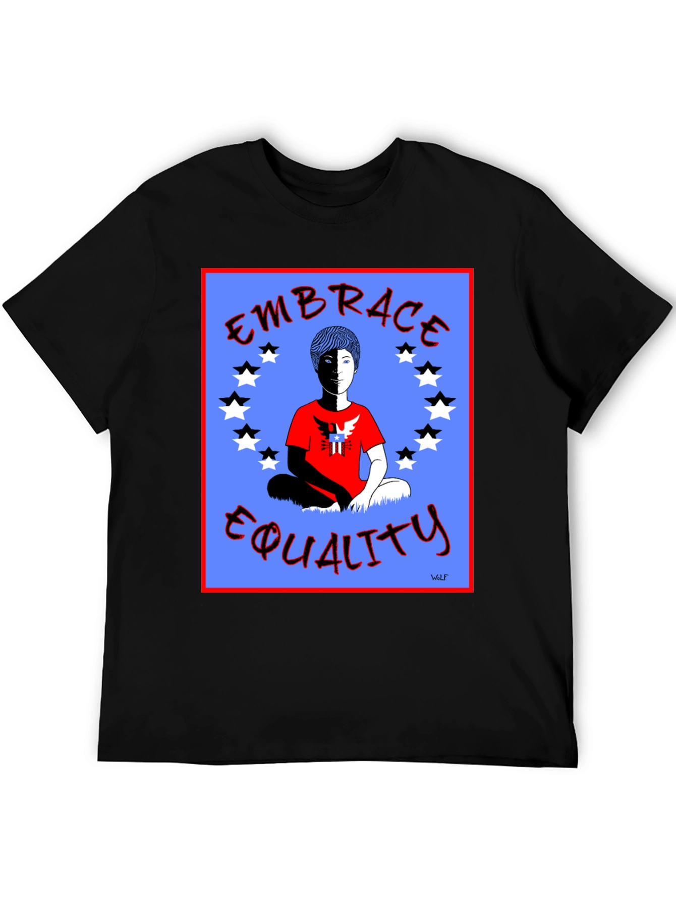 Embrace Equality Graphic Print Black T-Shirt