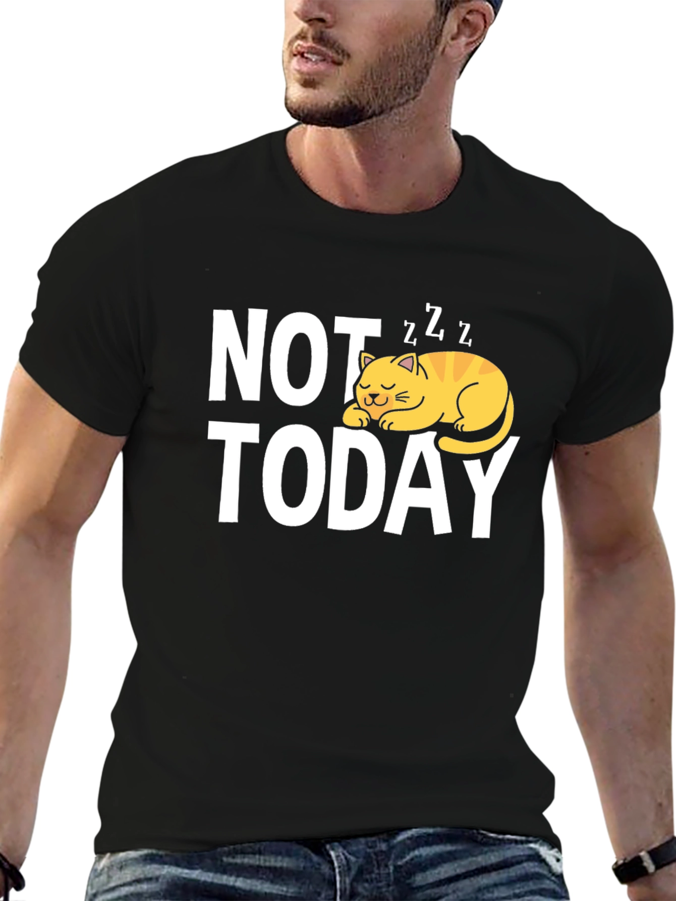 Not Today Cat Graphic T-Shirt
