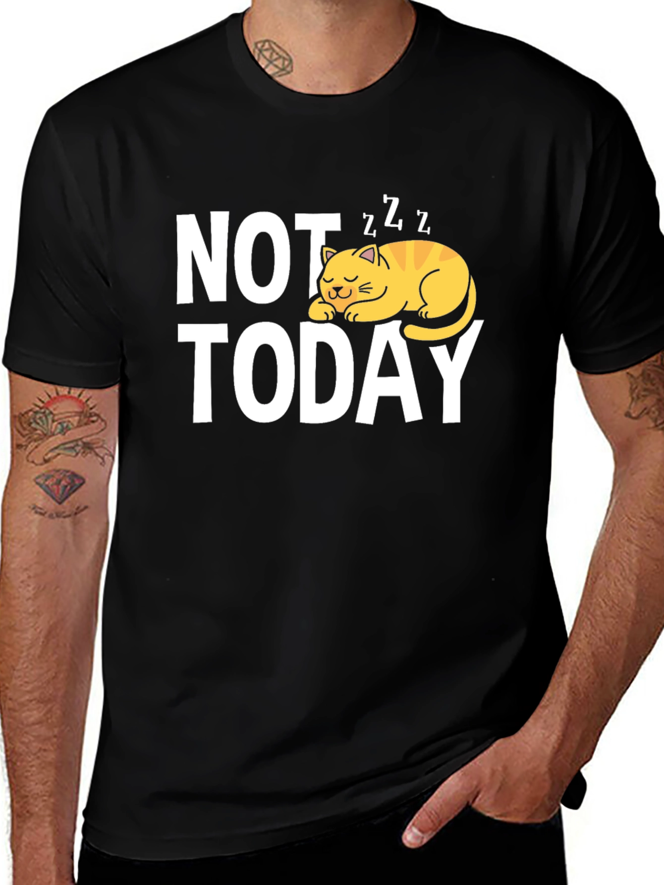 Not Today Cat Graphic T-Shirt