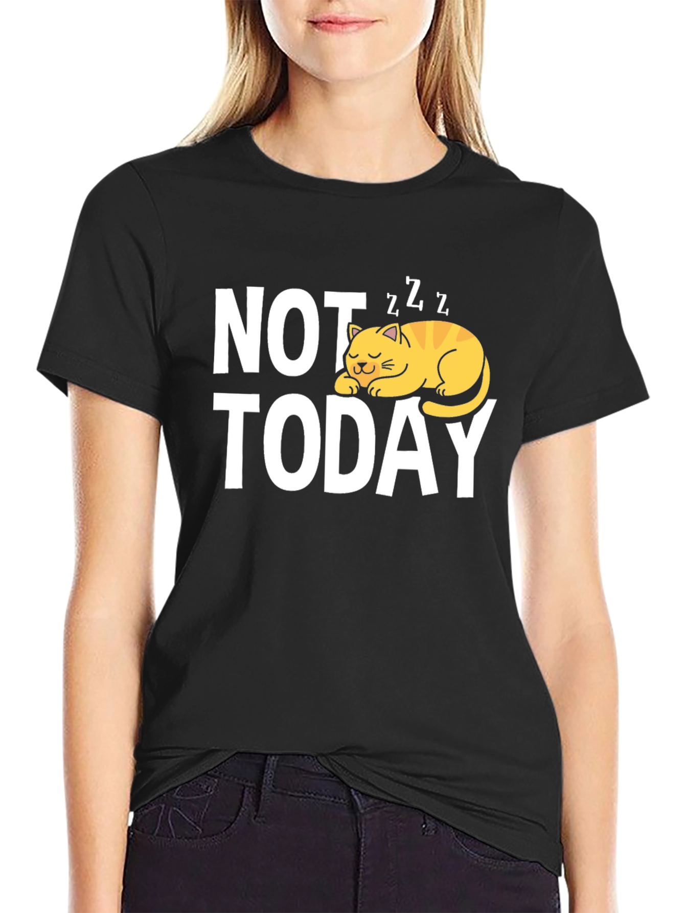 Not Today Cat Graphic T-Shirt