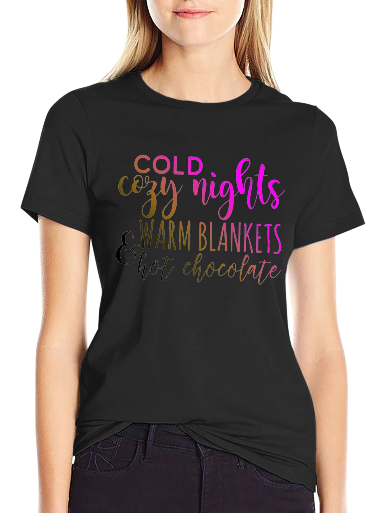Cozy Nights Black T-Shirt
