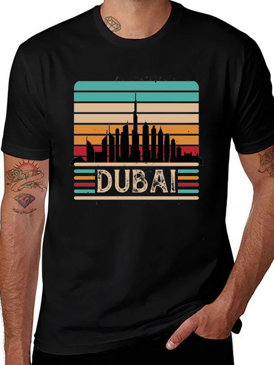 Vintage Dubai Skyline Graphic Tee
