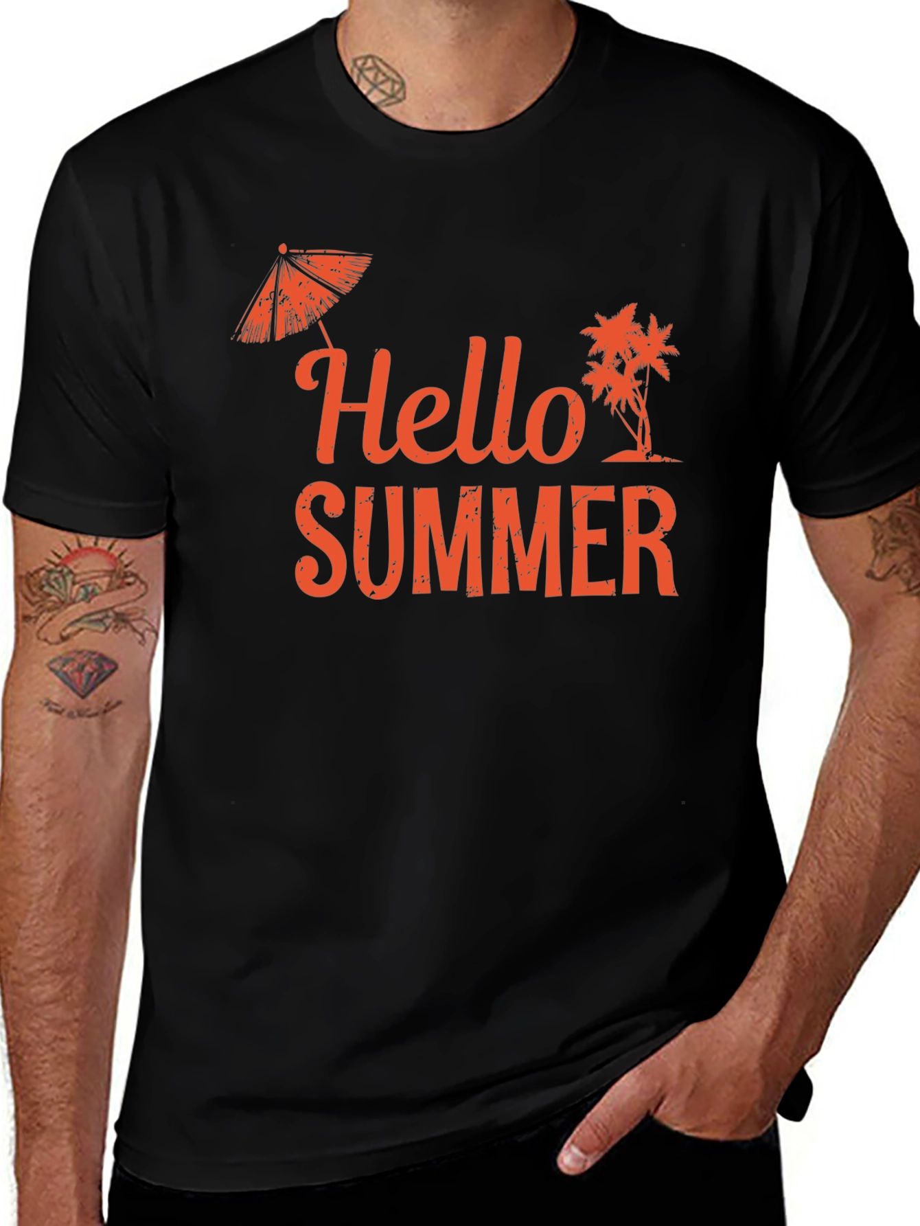 Hello Summer Graphic Tee - Black