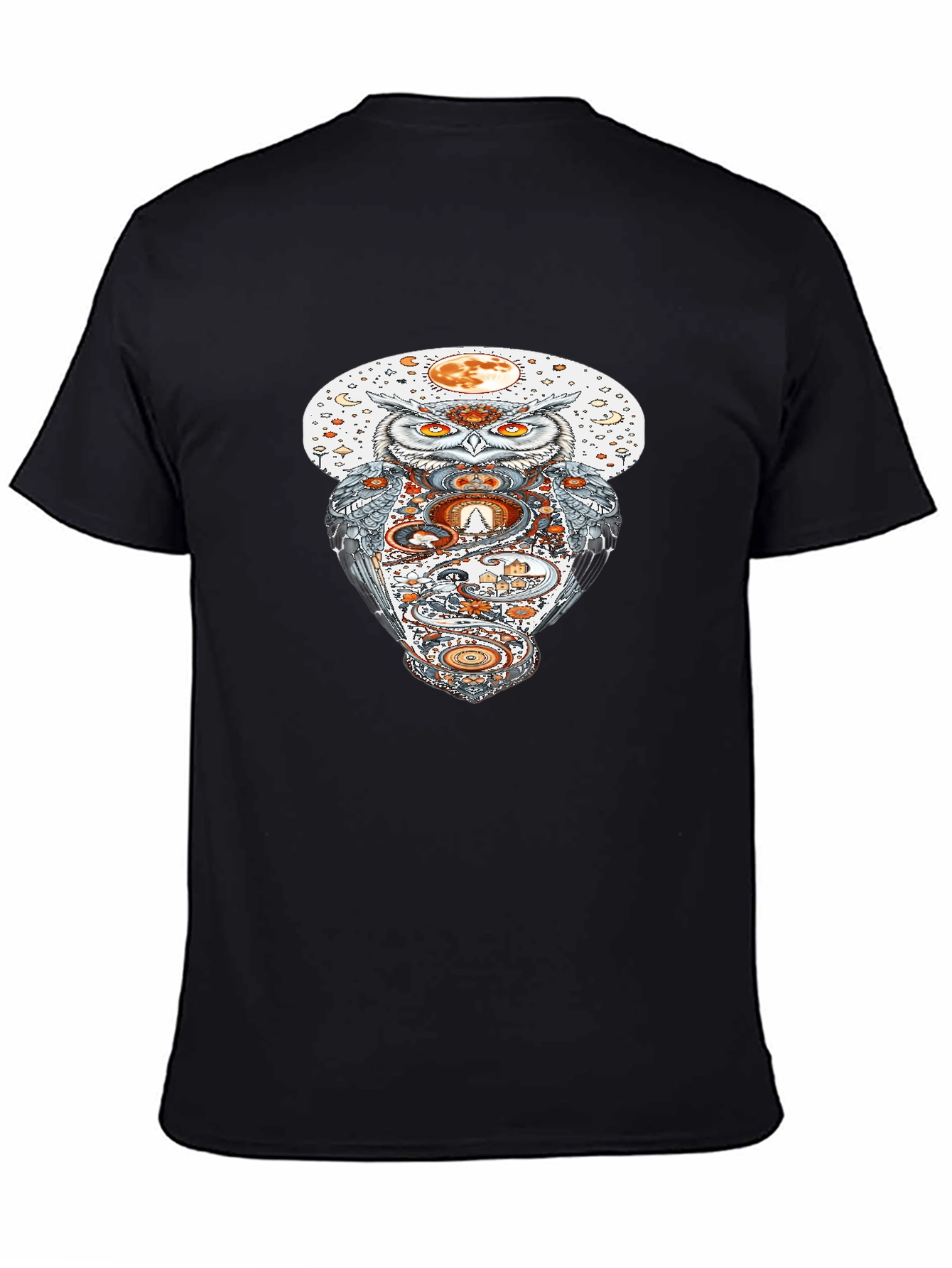 Owl Moon Graphic Tee - Halloween Inspired T-Shirt