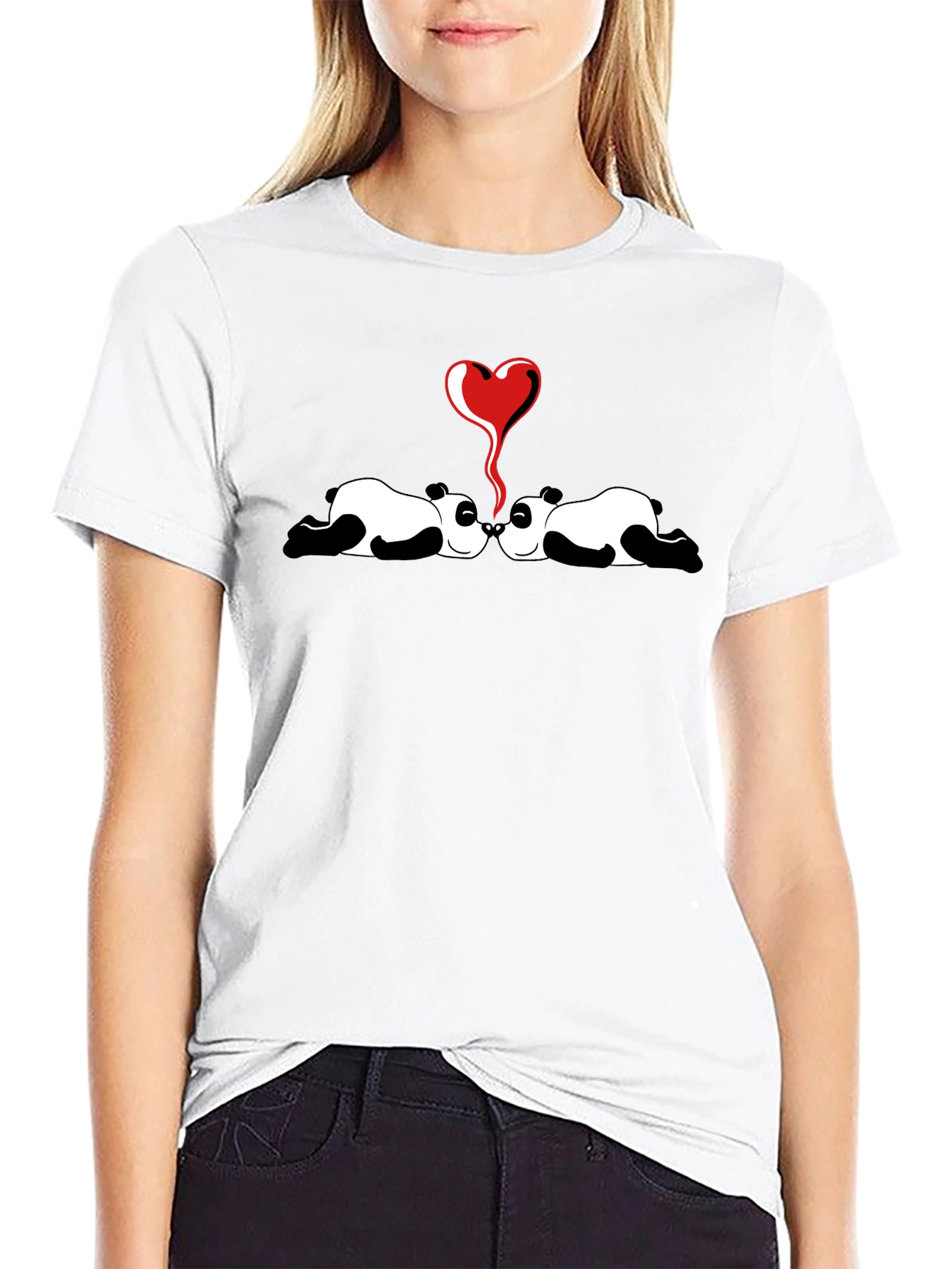 Panda Love Graphic Tee - Cute and Comfortable