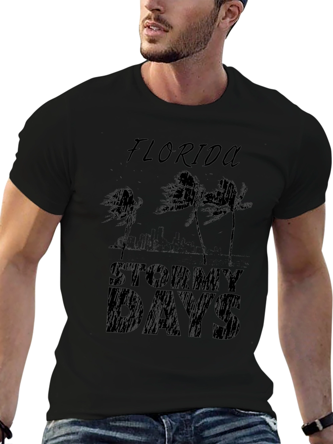 Florida Stormy Days Black T-Shirt