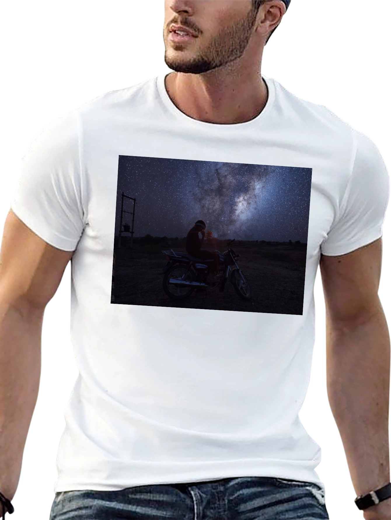 Night Sky Motorcycle T-Shirt