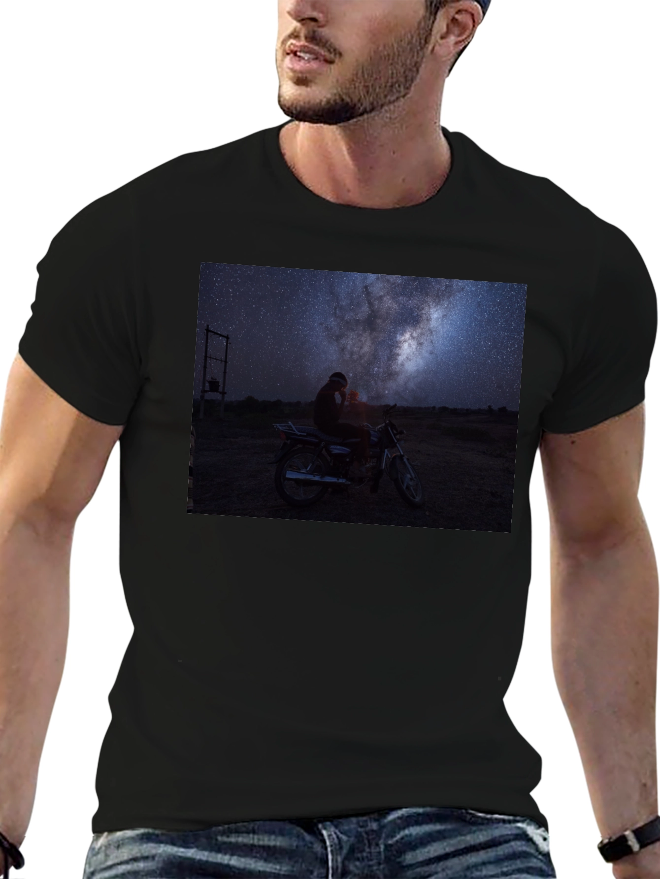 Night Sky Motorcycle T-Shirt