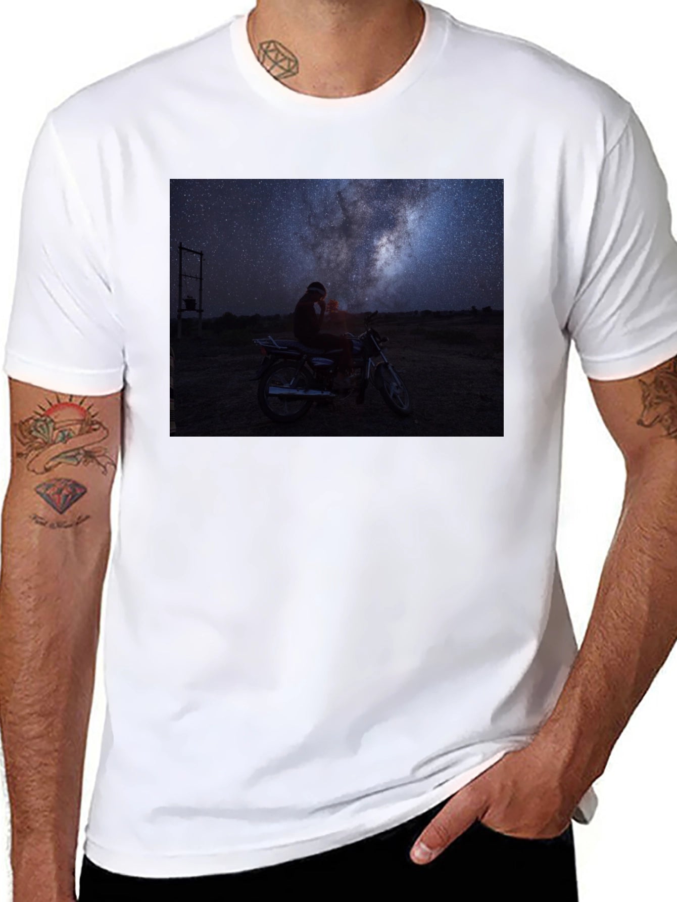Night Sky Motorcycle T-Shirt