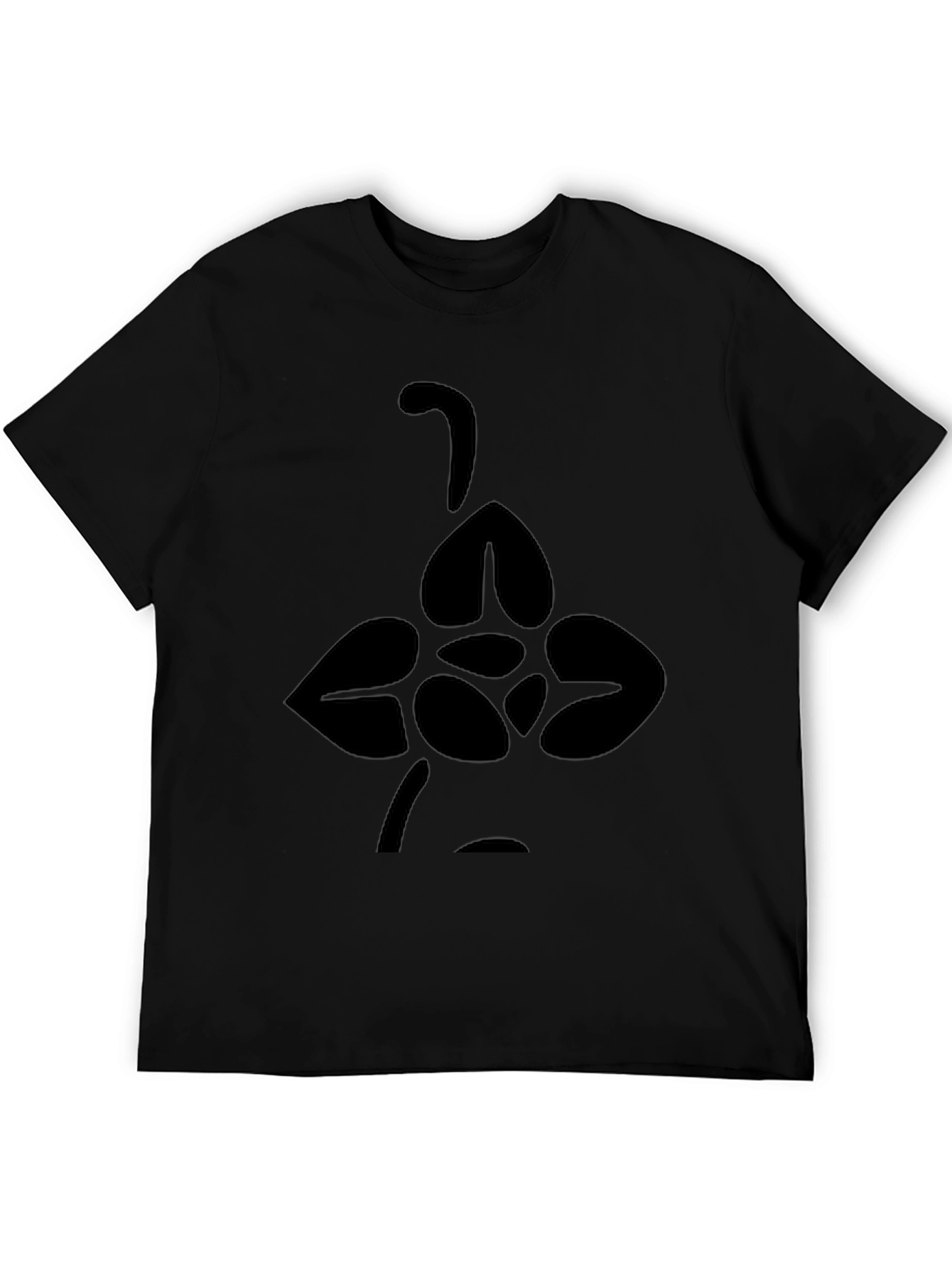 Black Tee with Abstract Floral Design