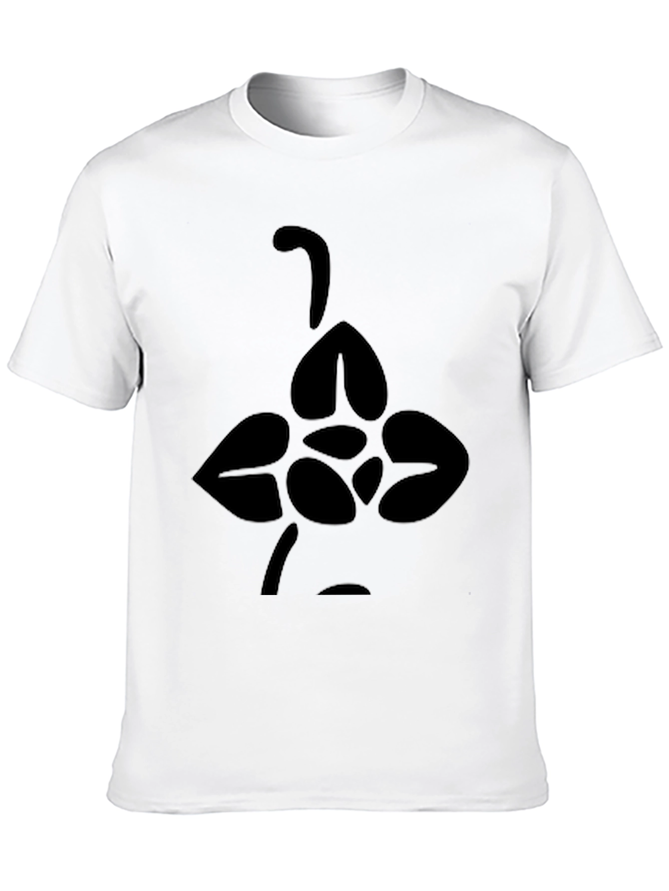 Black Tee with Abstract Floral Design
