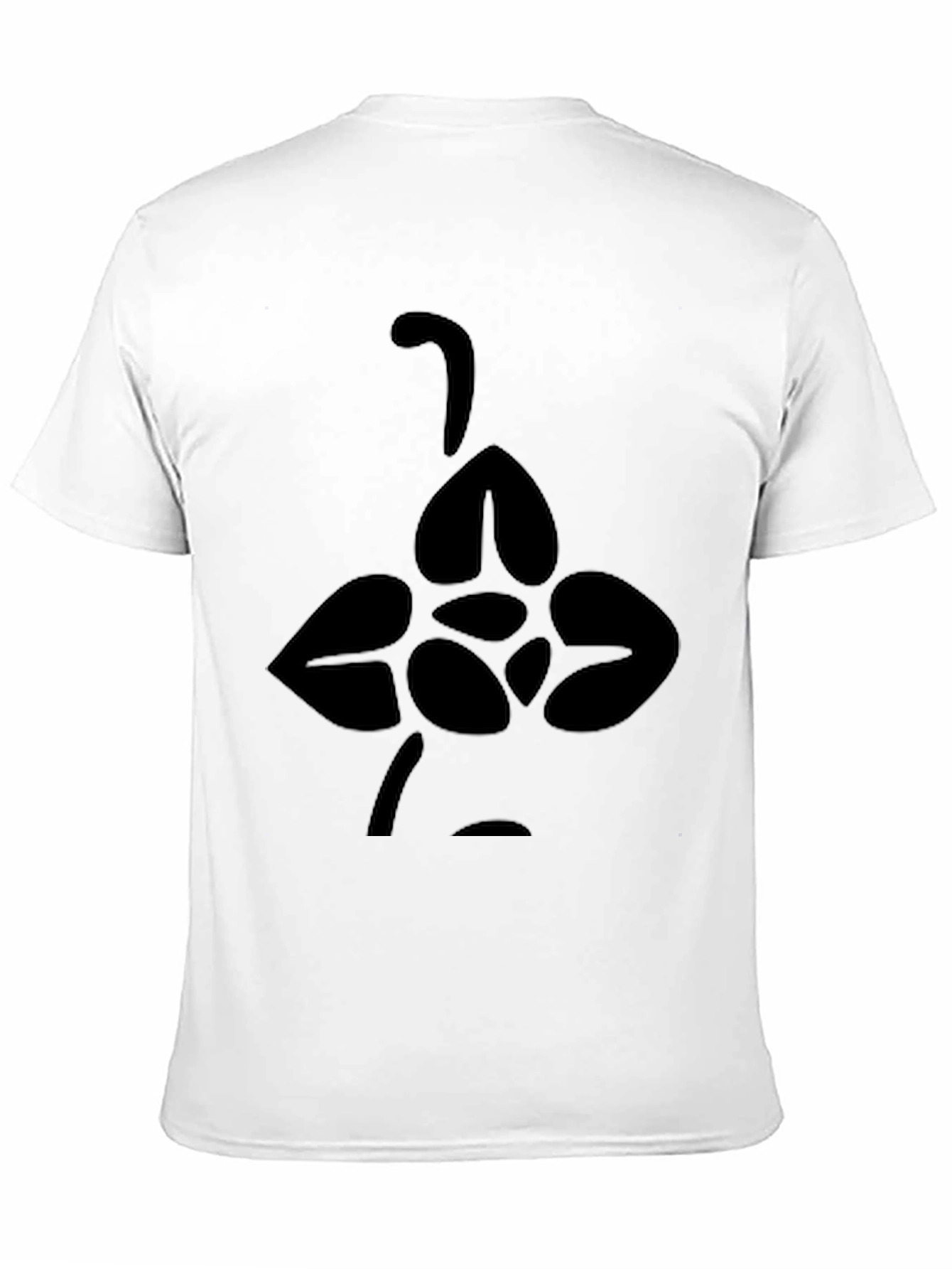 Black Tee with Abstract Floral Design