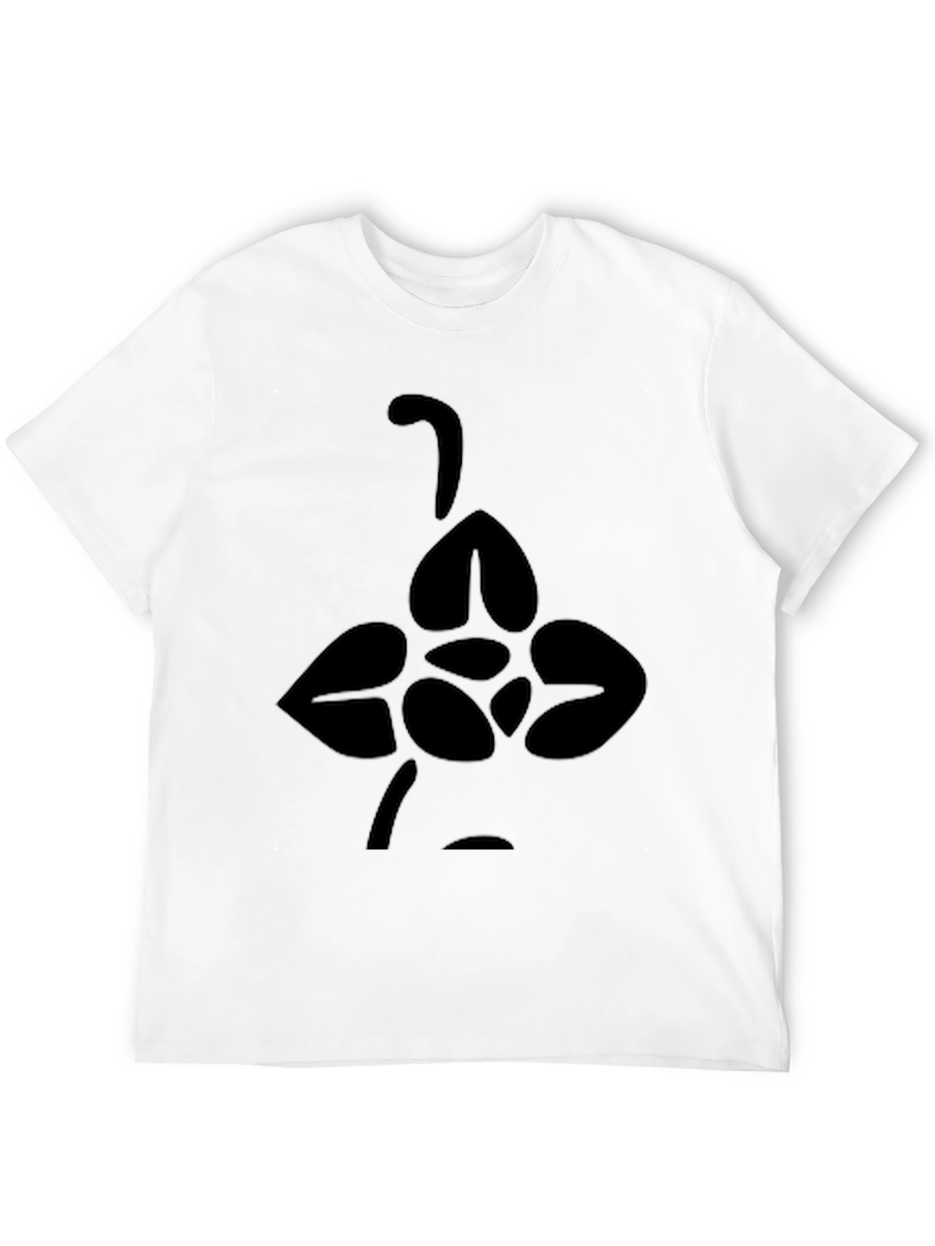 Black Tee with Abstract Floral Design