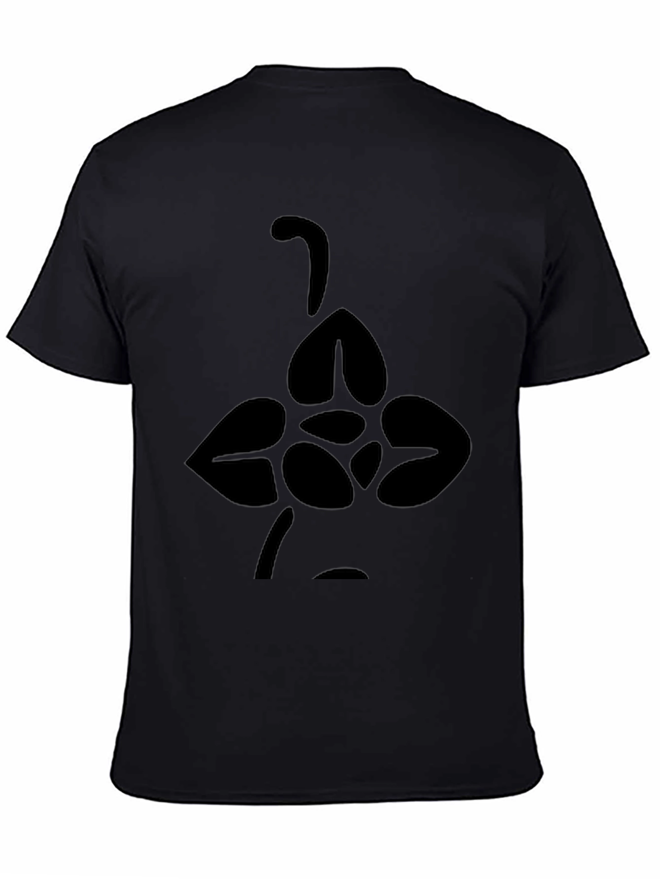 Black Tee with Abstract Floral Design