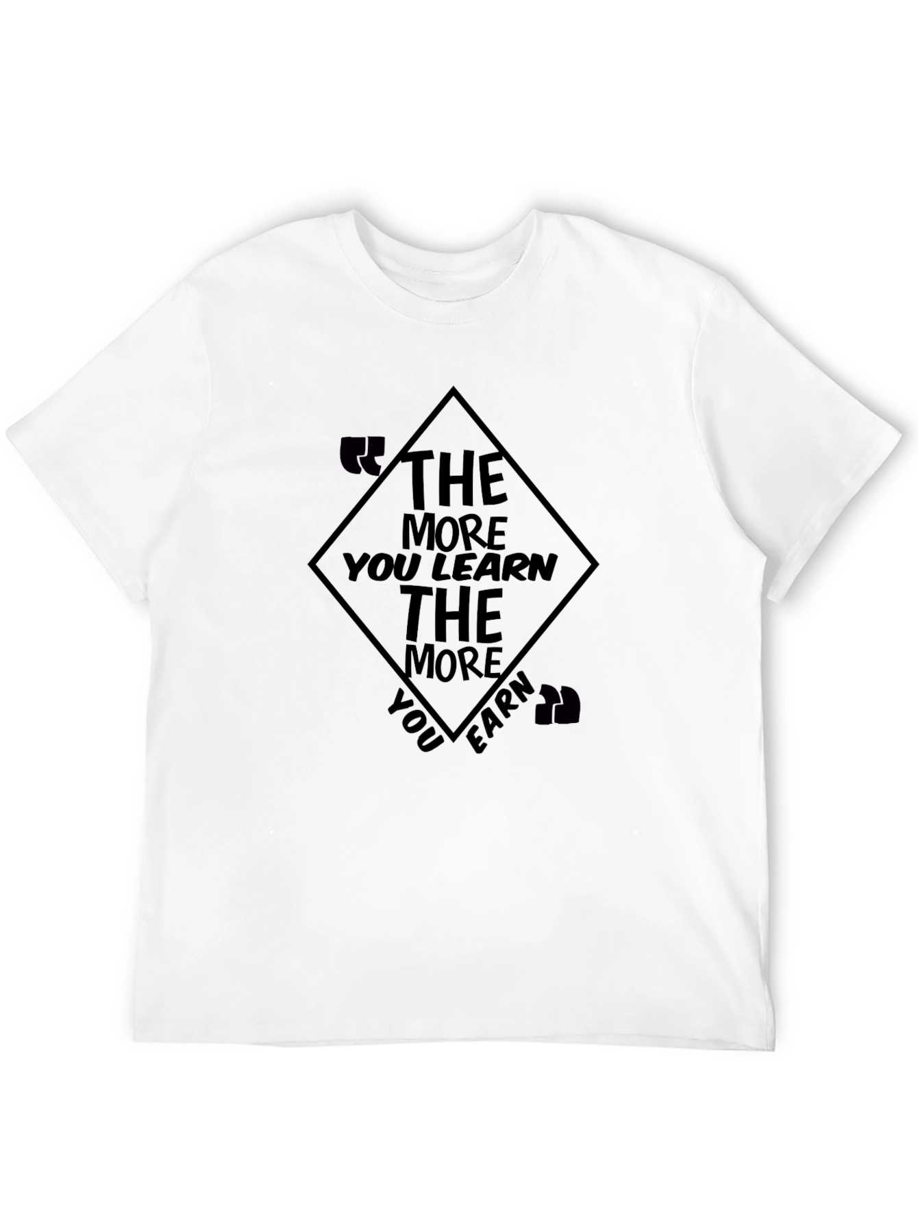 Motivational Black T-Shirt - The More You Learn