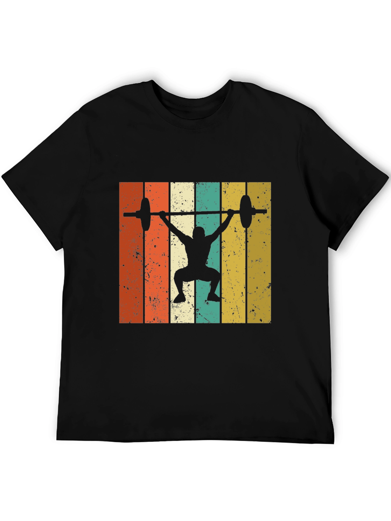 Retro Weightlifting T-Shirt - Black Gym Tee
