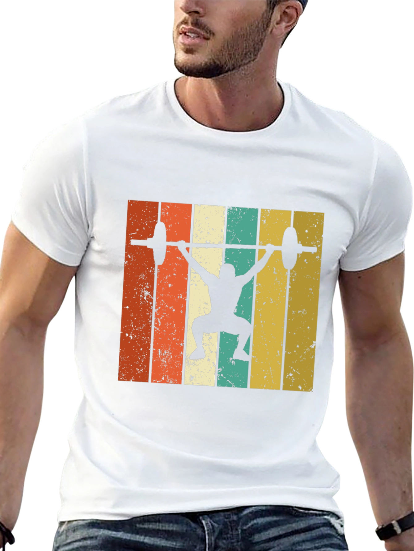 Retro Weightlifting T-Shirt - Black Gym Tee