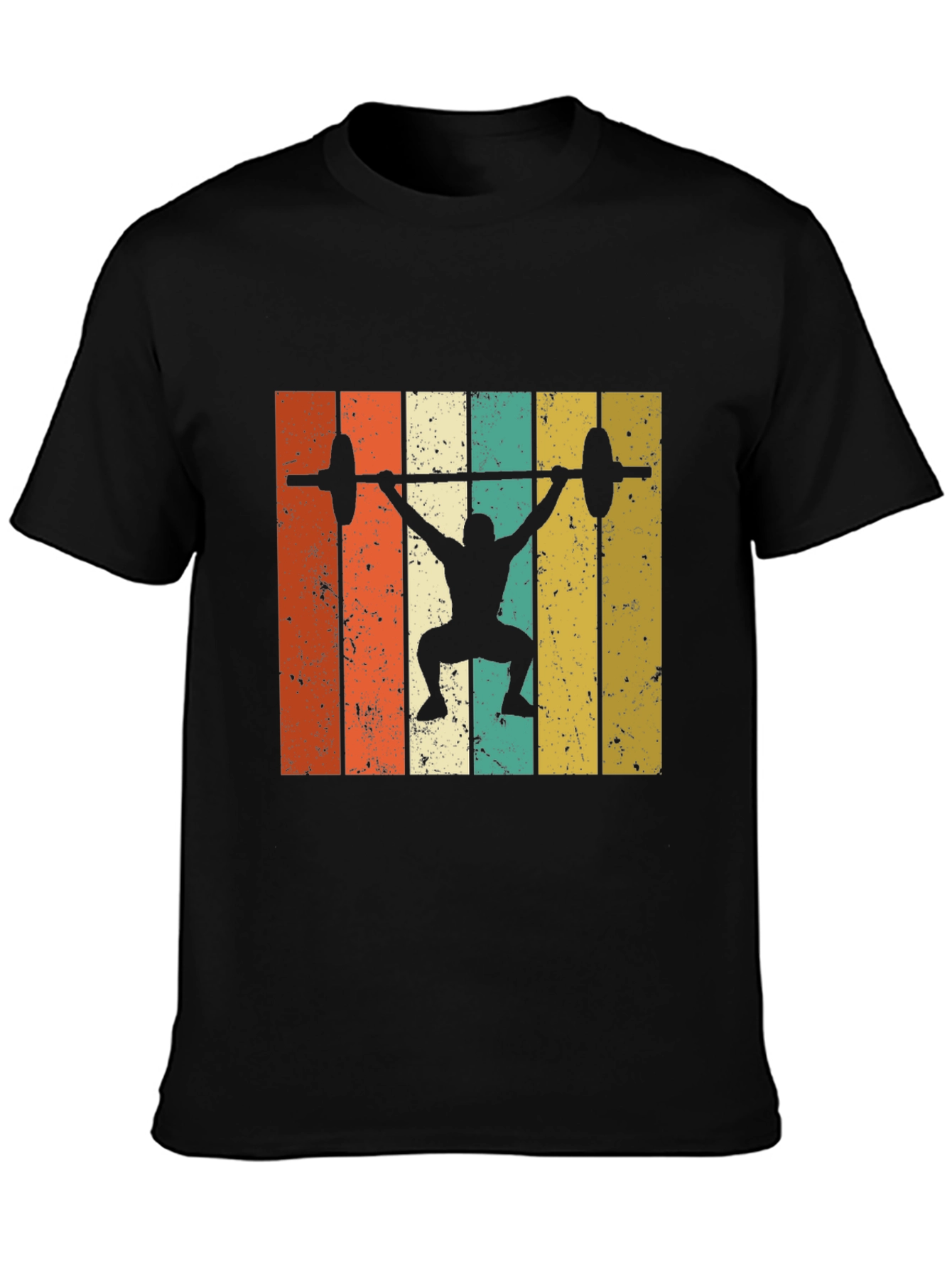 Retro Weightlifting T-Shirt - Black Gym Tee