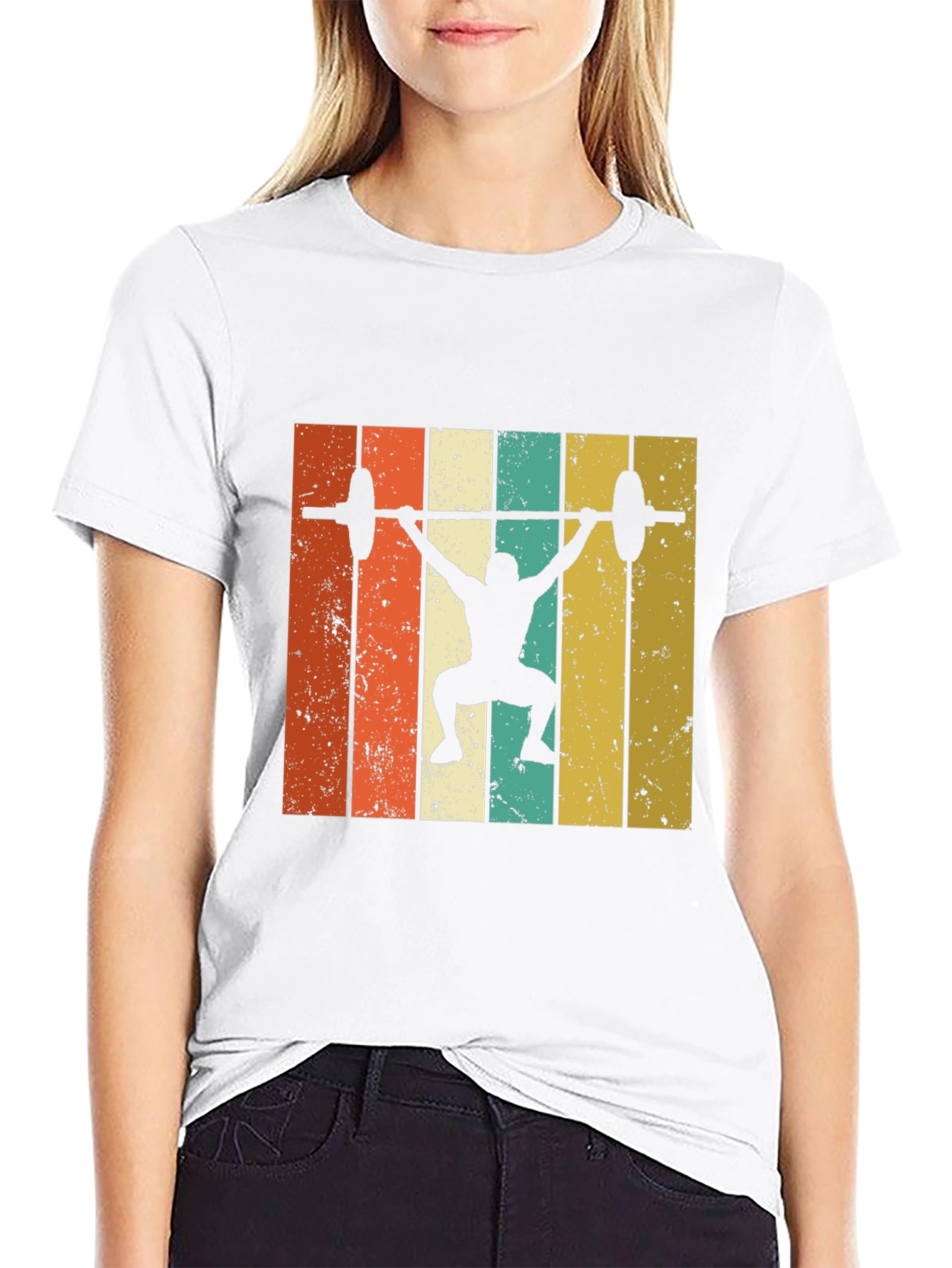 Retro Weightlifting T-Shirt - Black Gym Tee