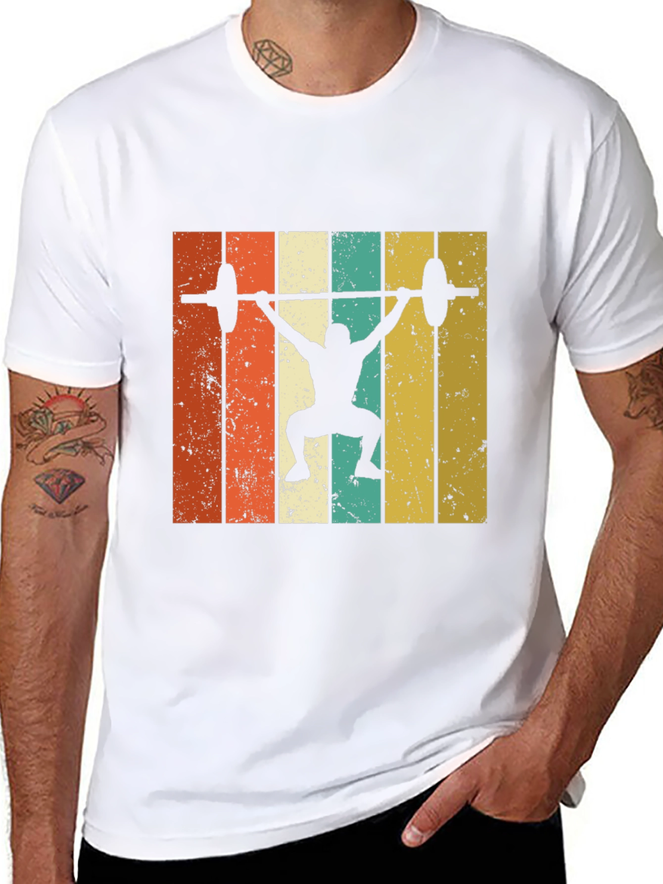 Retro Weightlifting T-Shirt - Black Gym Tee