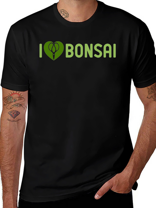 I Love Bonsai T-Shirt - Black Short Sleeve Unisex
