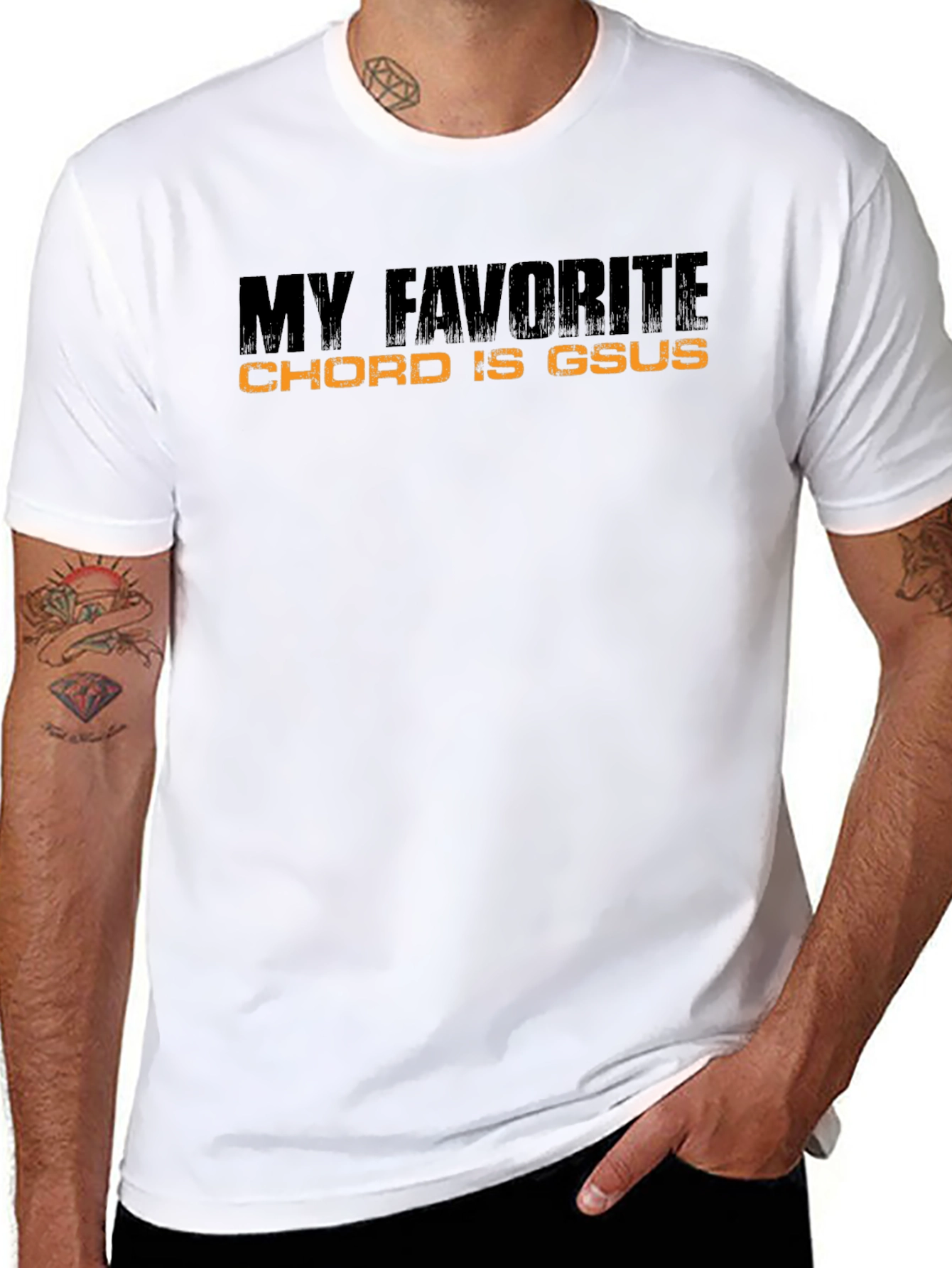 My Favorite Chord Is Gsus Black T-Shirt