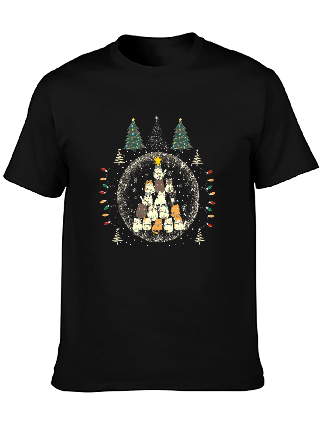 Festive Cat Christmas Tree T-Shirt