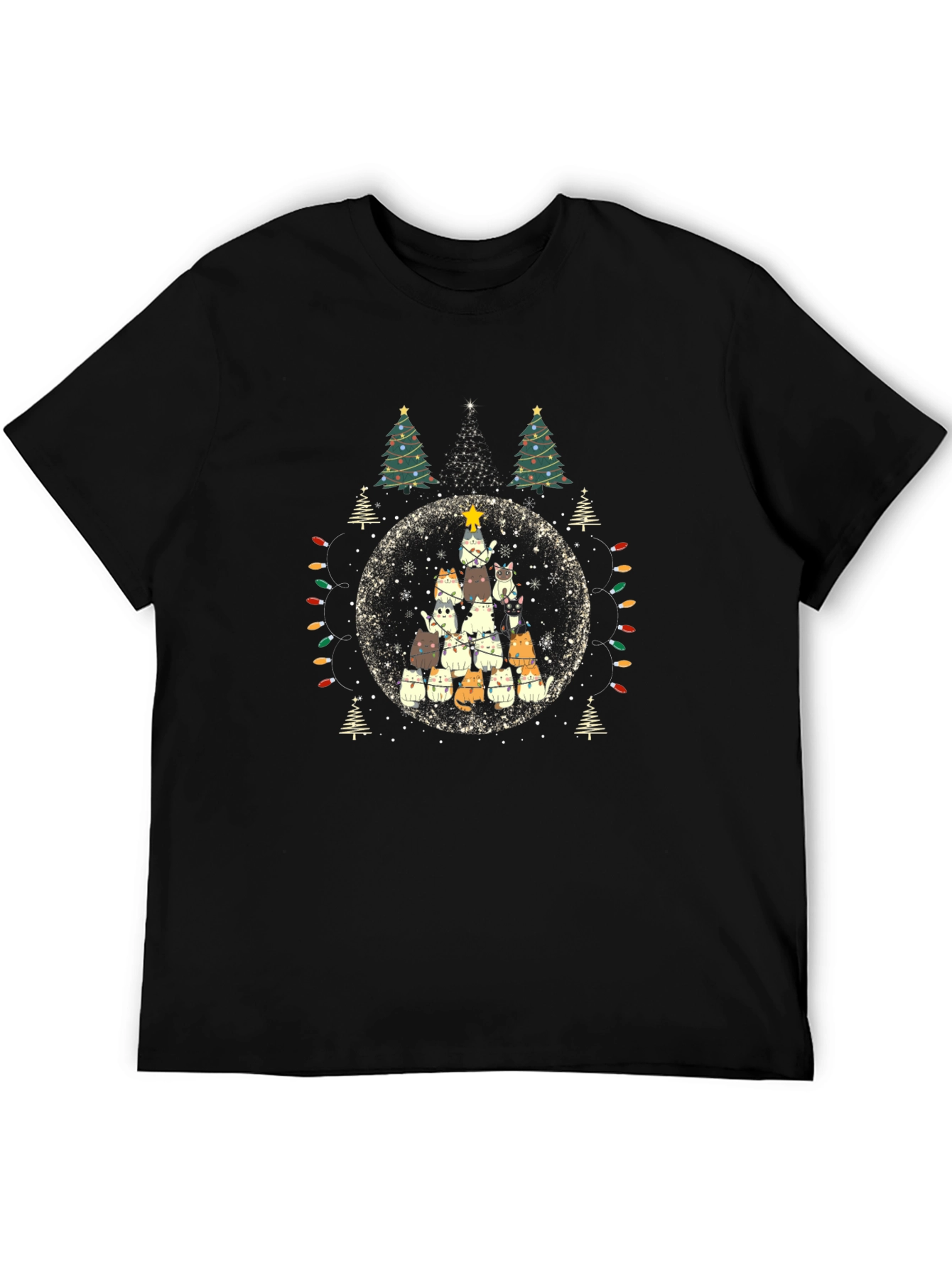 Festive Cat Christmas Tree T-Shirt