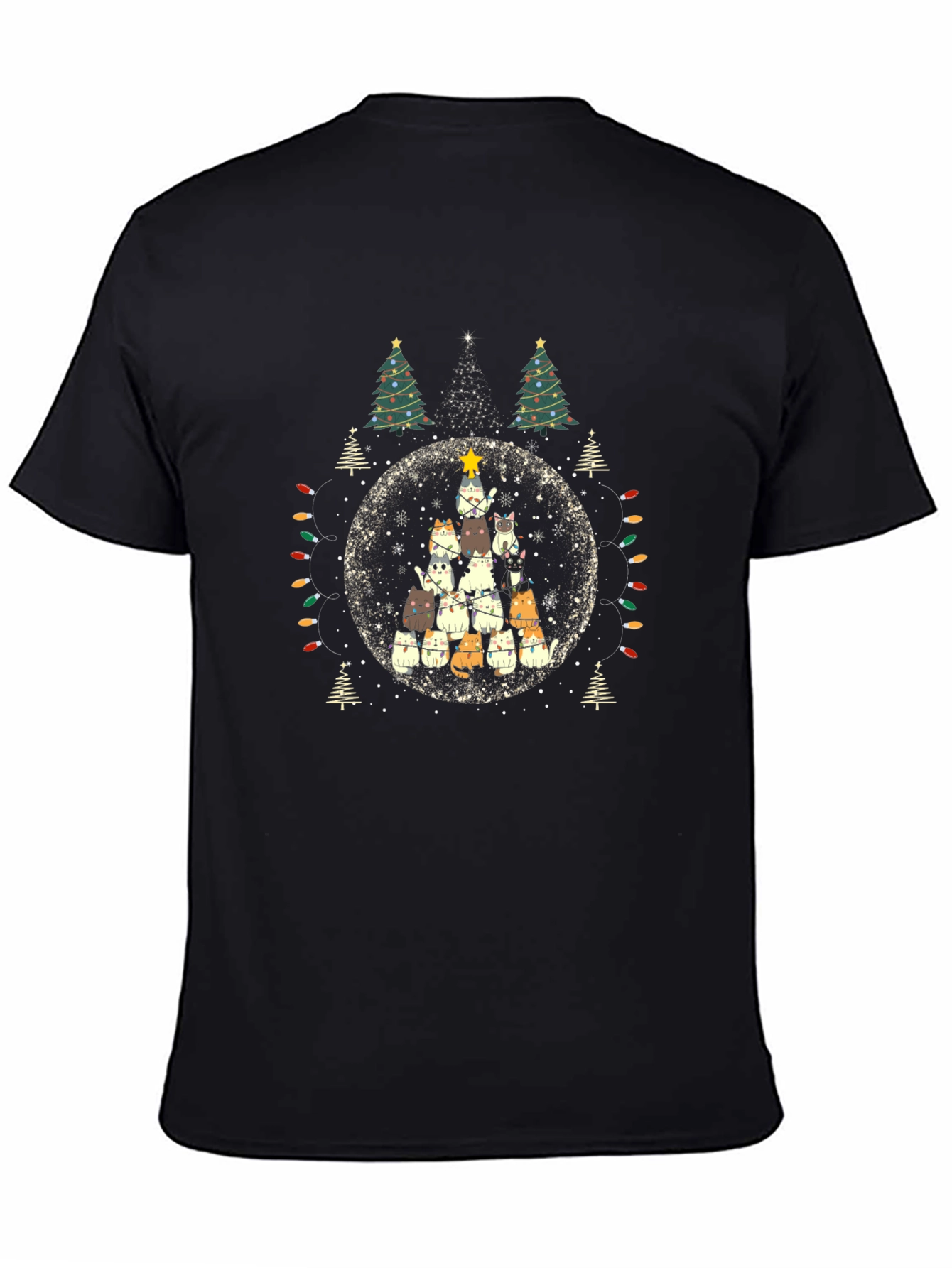 Festive Cat Christmas Tree T-Shirt