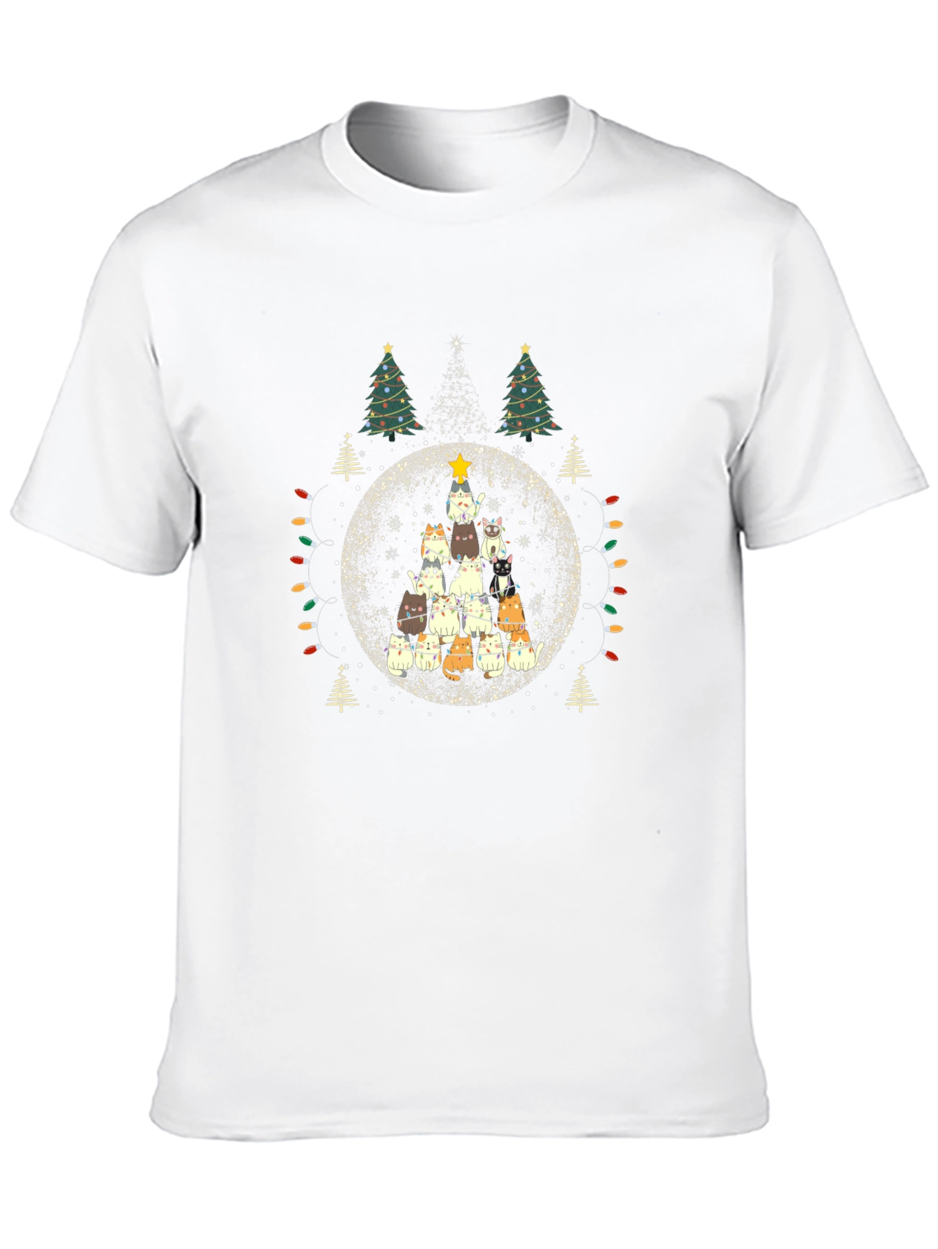 Festive Cat Christmas Tree T-Shirt