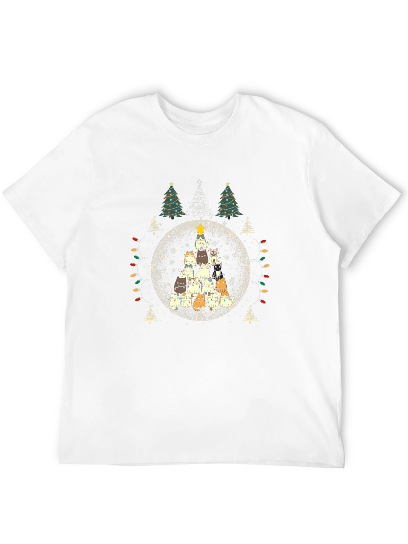 Festive Cat Christmas Tree T-Shirt