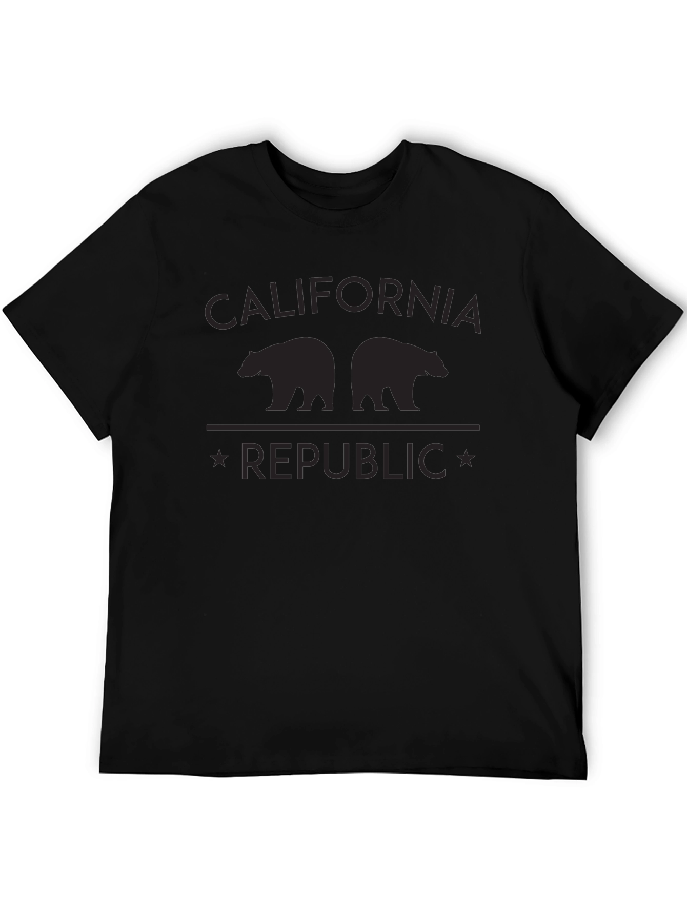 California Republic Bear Graphic Black T-Shirt