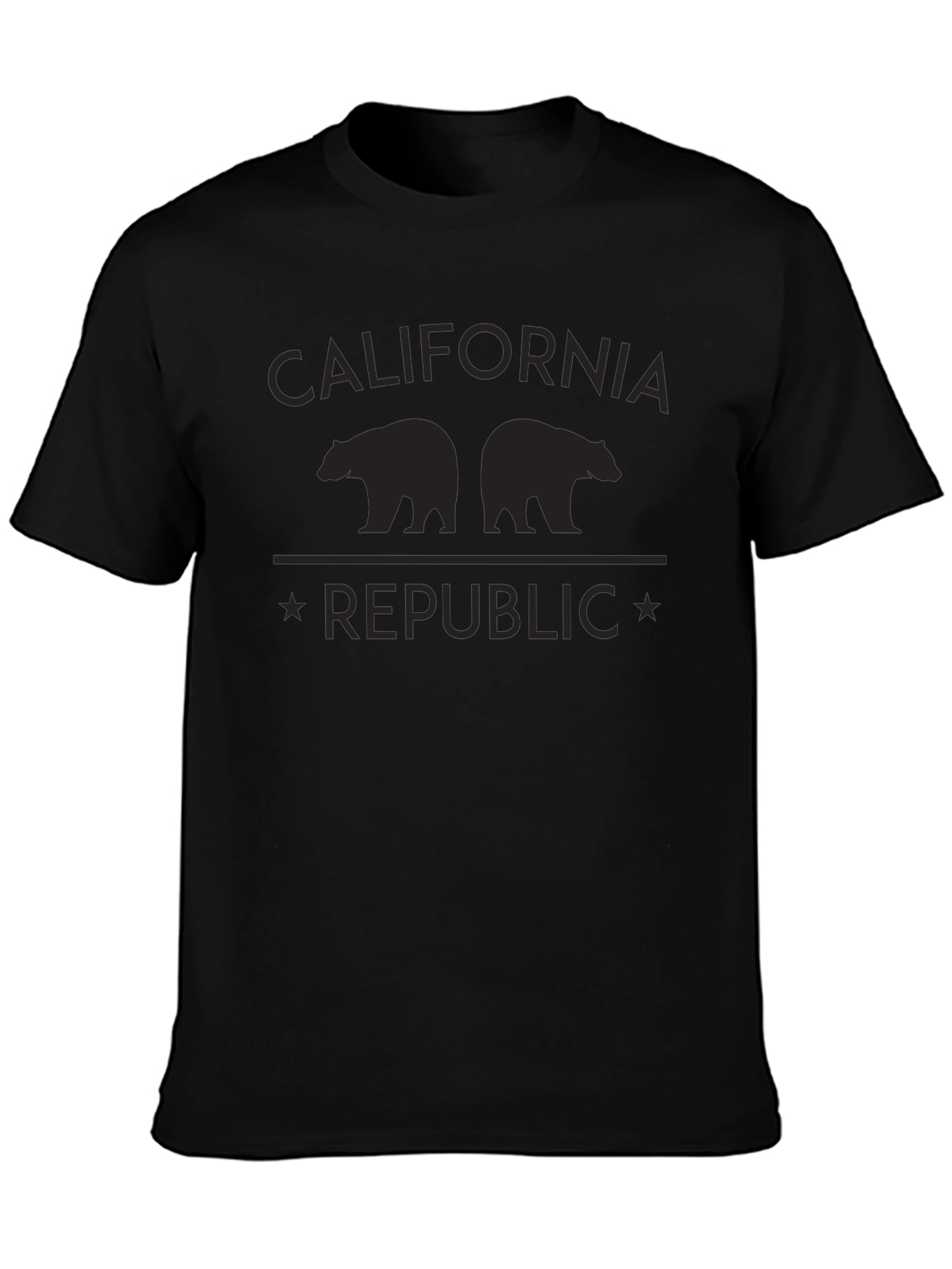California Republic Bear Graphic Black T-Shirt