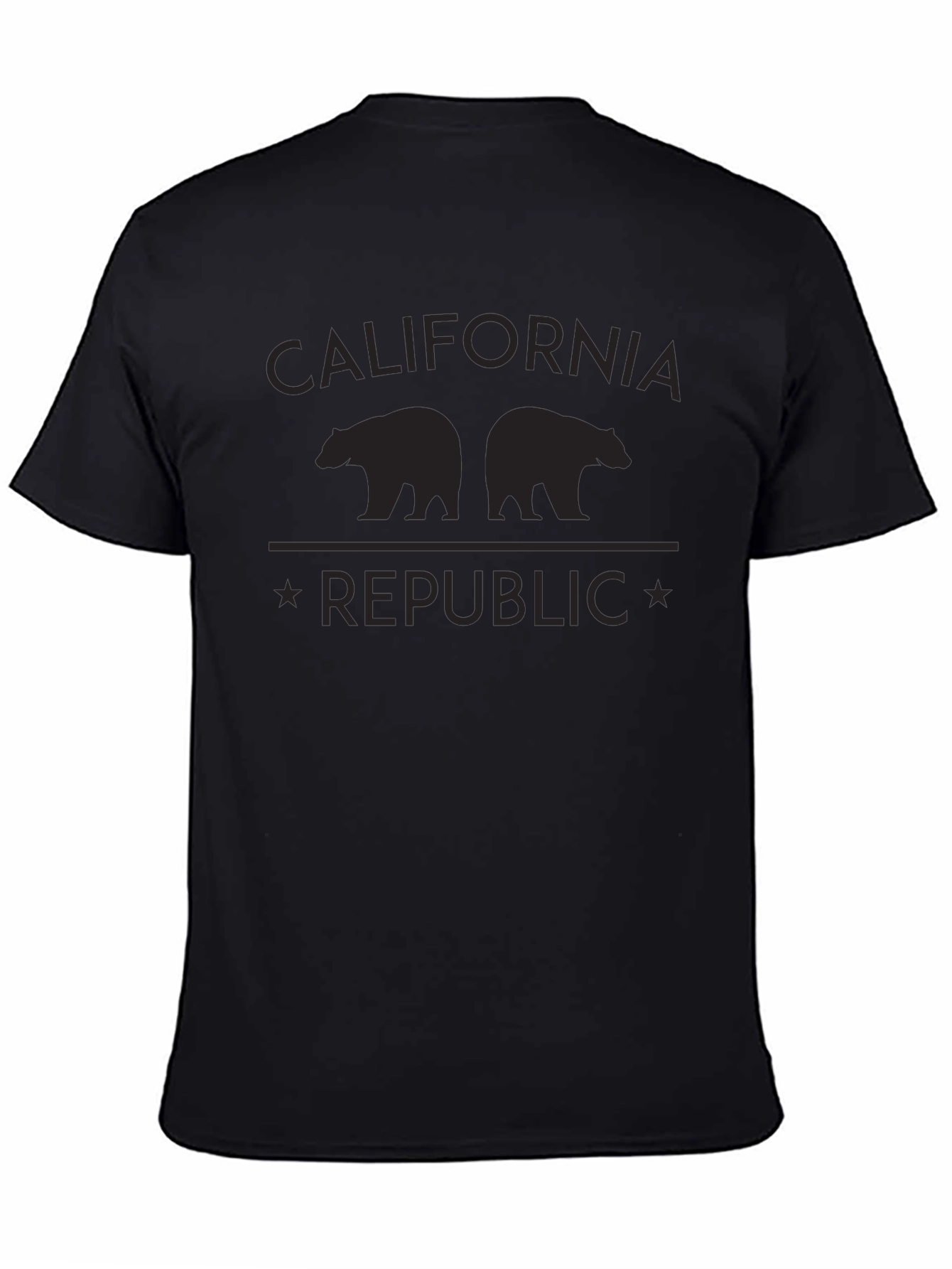 California Republic Bear Graphic Black T-Shirt