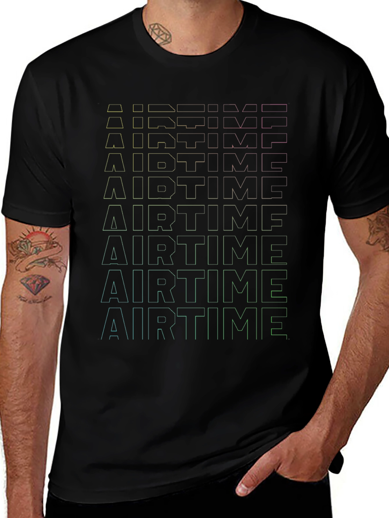 Airtime Graphic Print Black T-Shirt