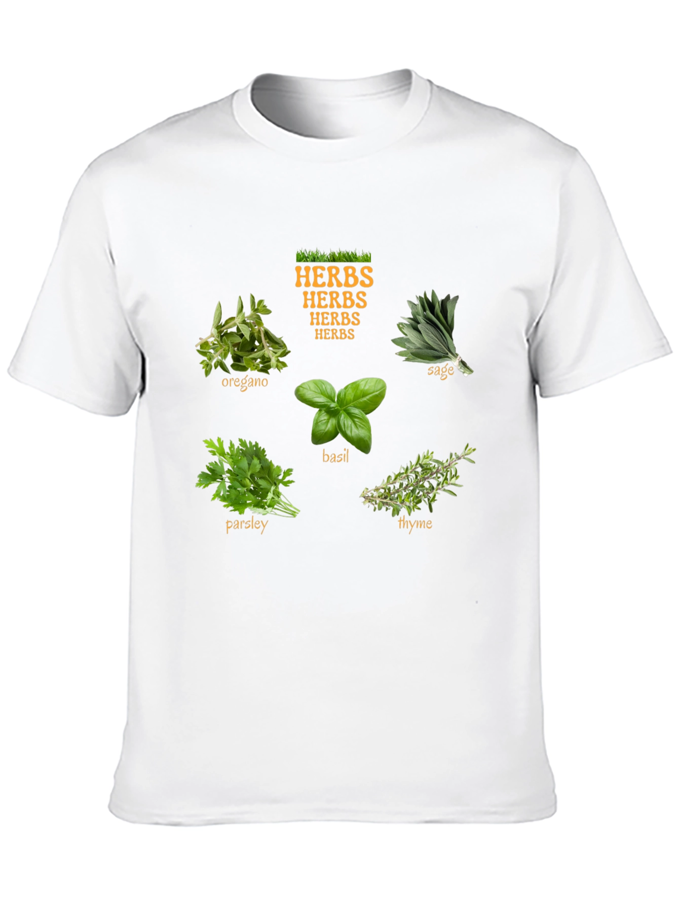 Herbs T-Shirt: Basil Parsley Sage Thyme Oregano Tee